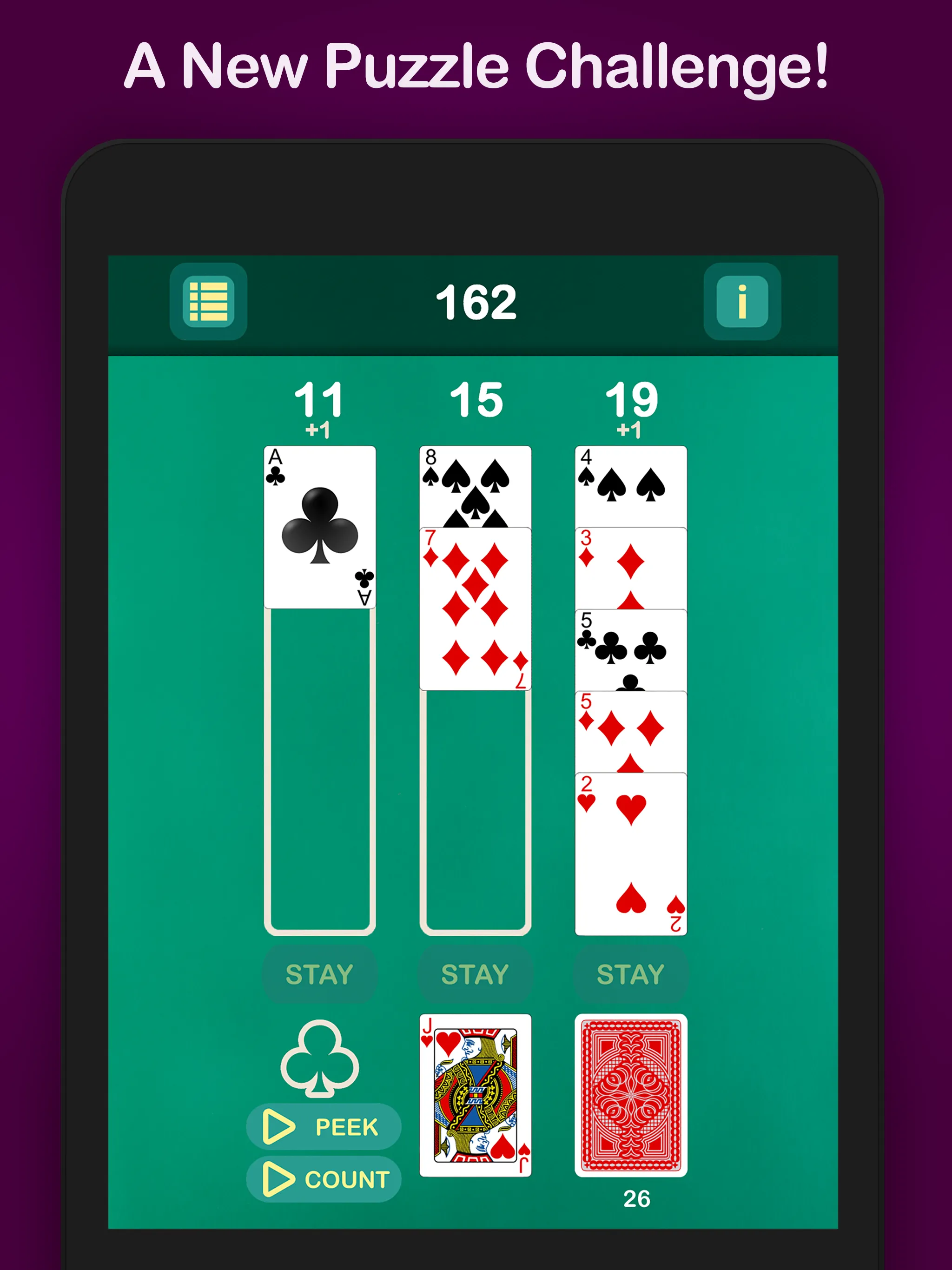 Puzzle 21 Blackjack Solitaire | Indus Appstore | Screenshot