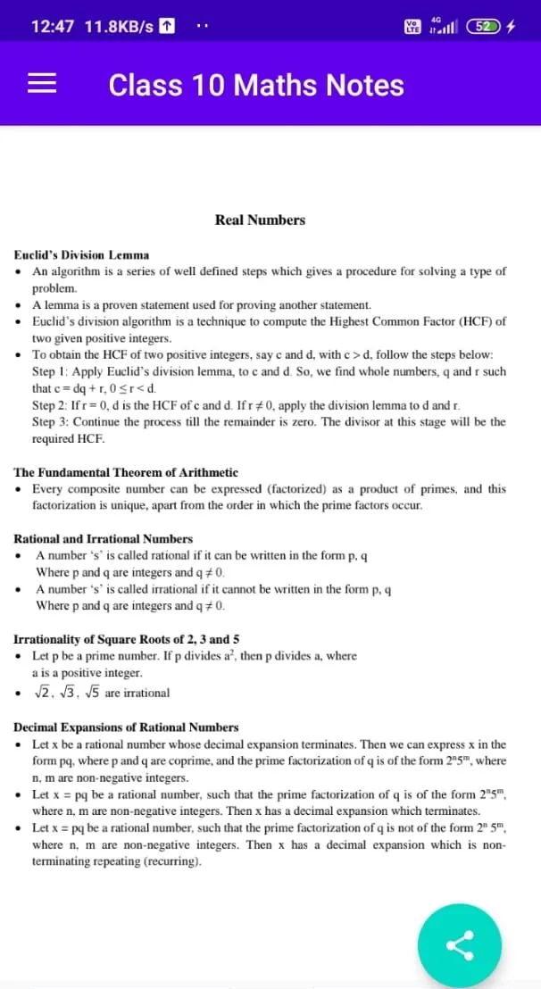 Class 10 Maths Notes | Indus Appstore | Screenshot