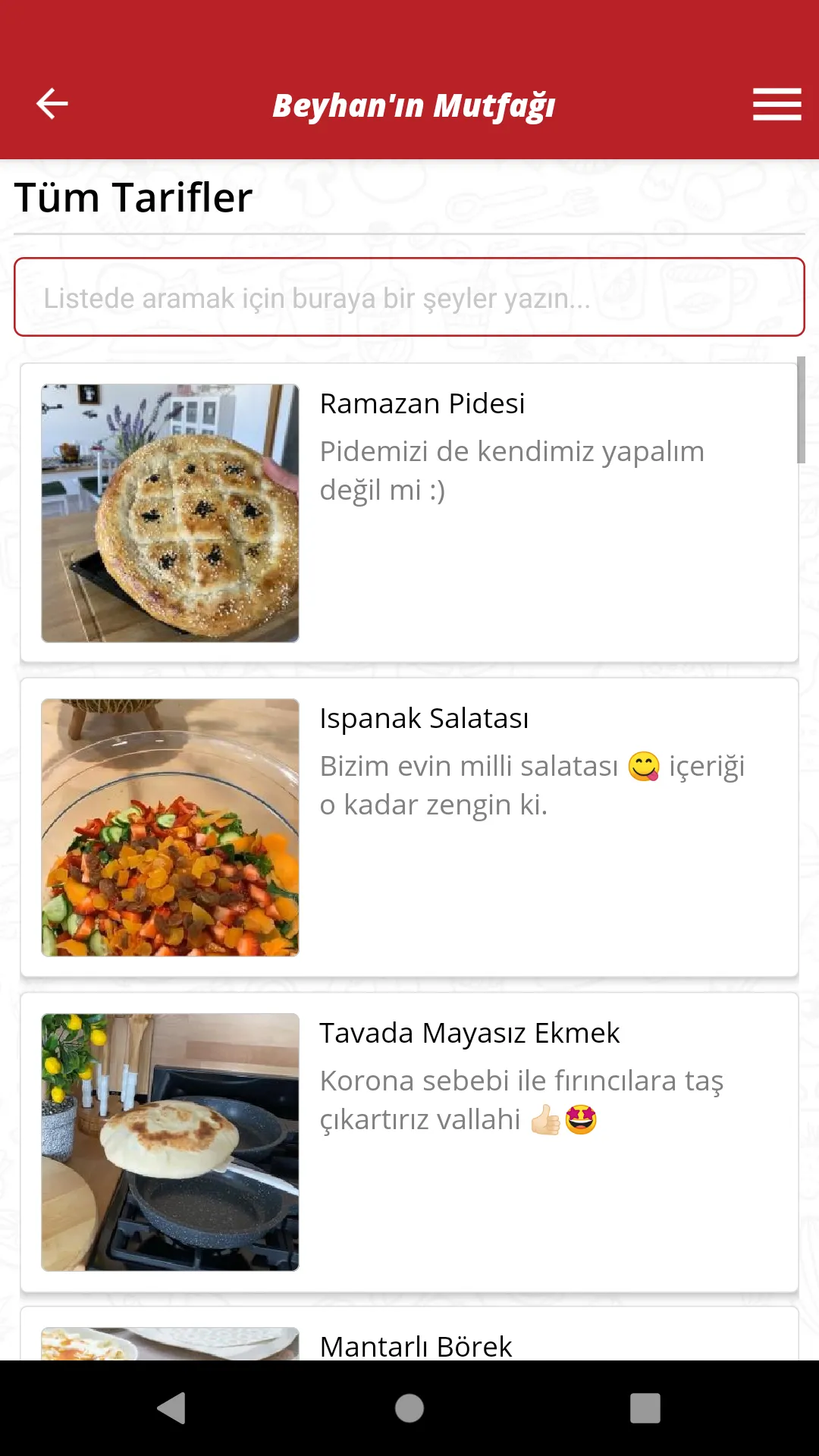 Beyhan'ın Mutfağı | Indus Appstore | Screenshot