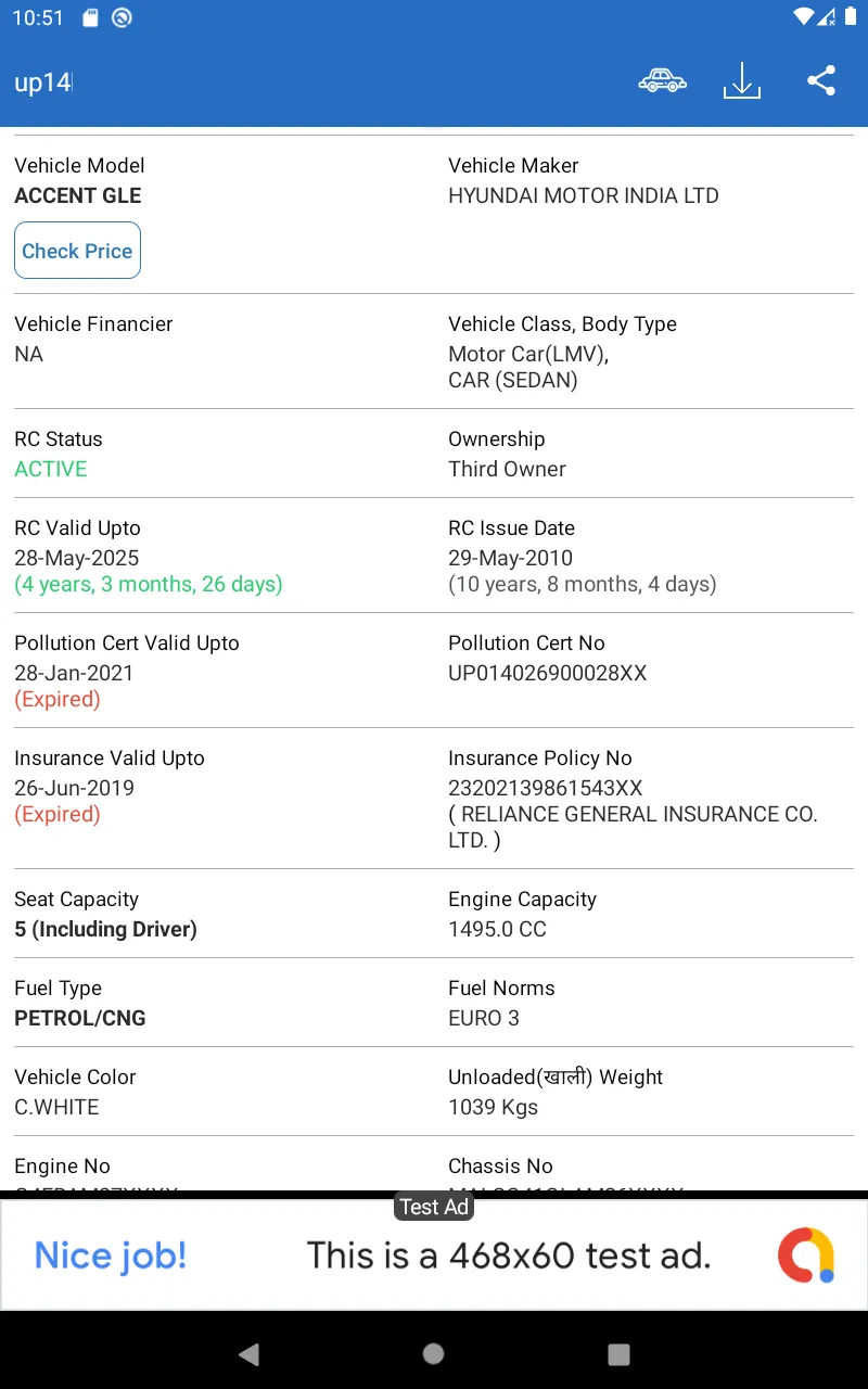 Vehicle Information App | Indus Appstore | Screenshot