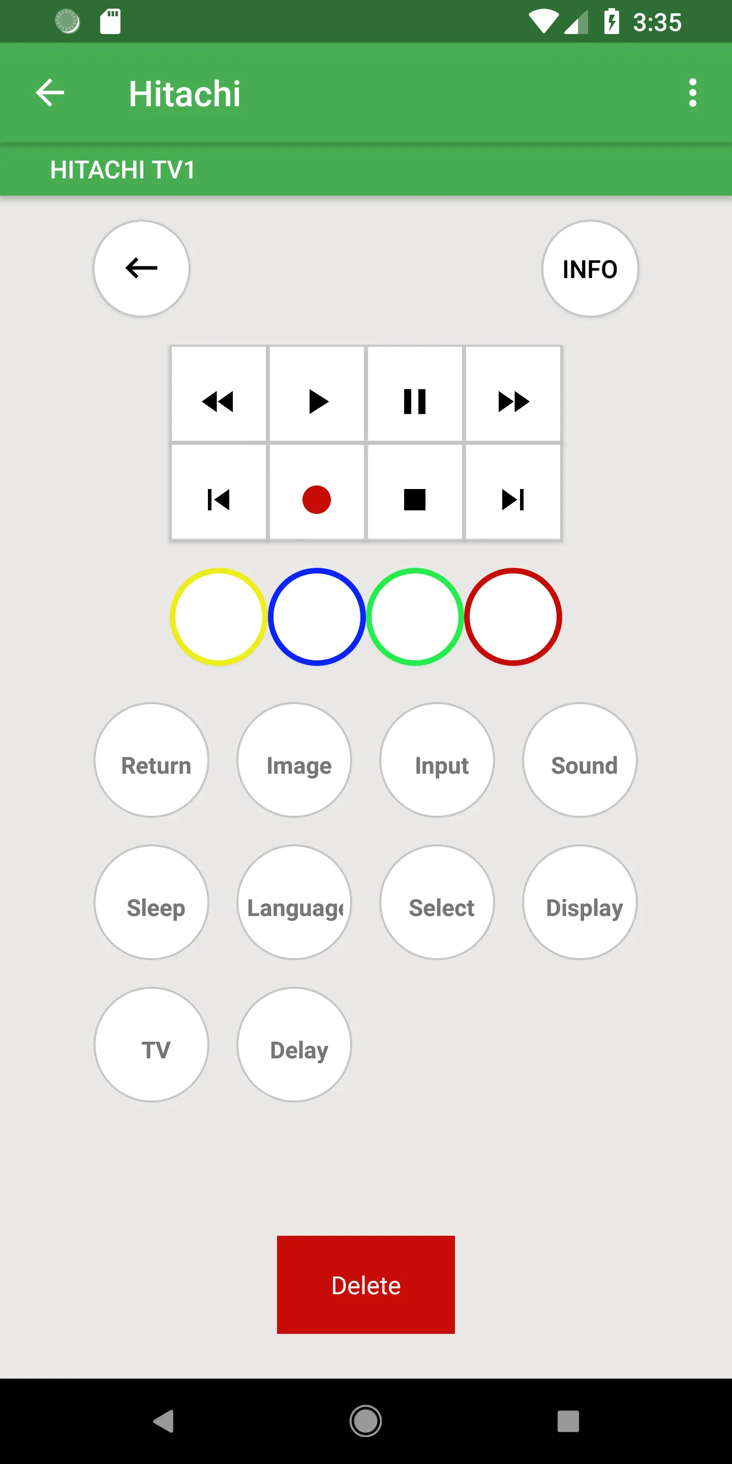 Hitachi Remote Control | Indus Appstore | Screenshot