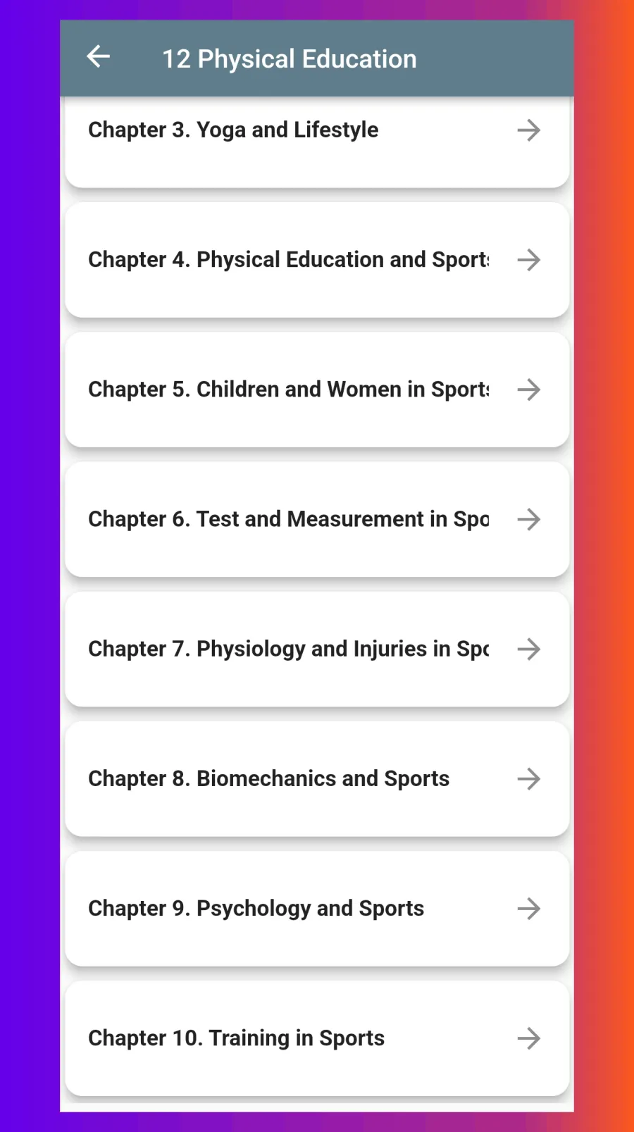 Class 12 Physical Education | Indus Appstore | Screenshot