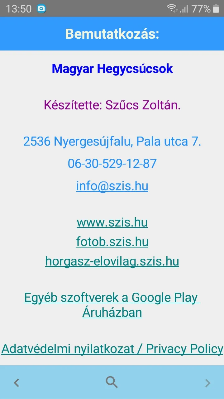 Magyar Hegycsúcsok | Indus Appstore | Screenshot