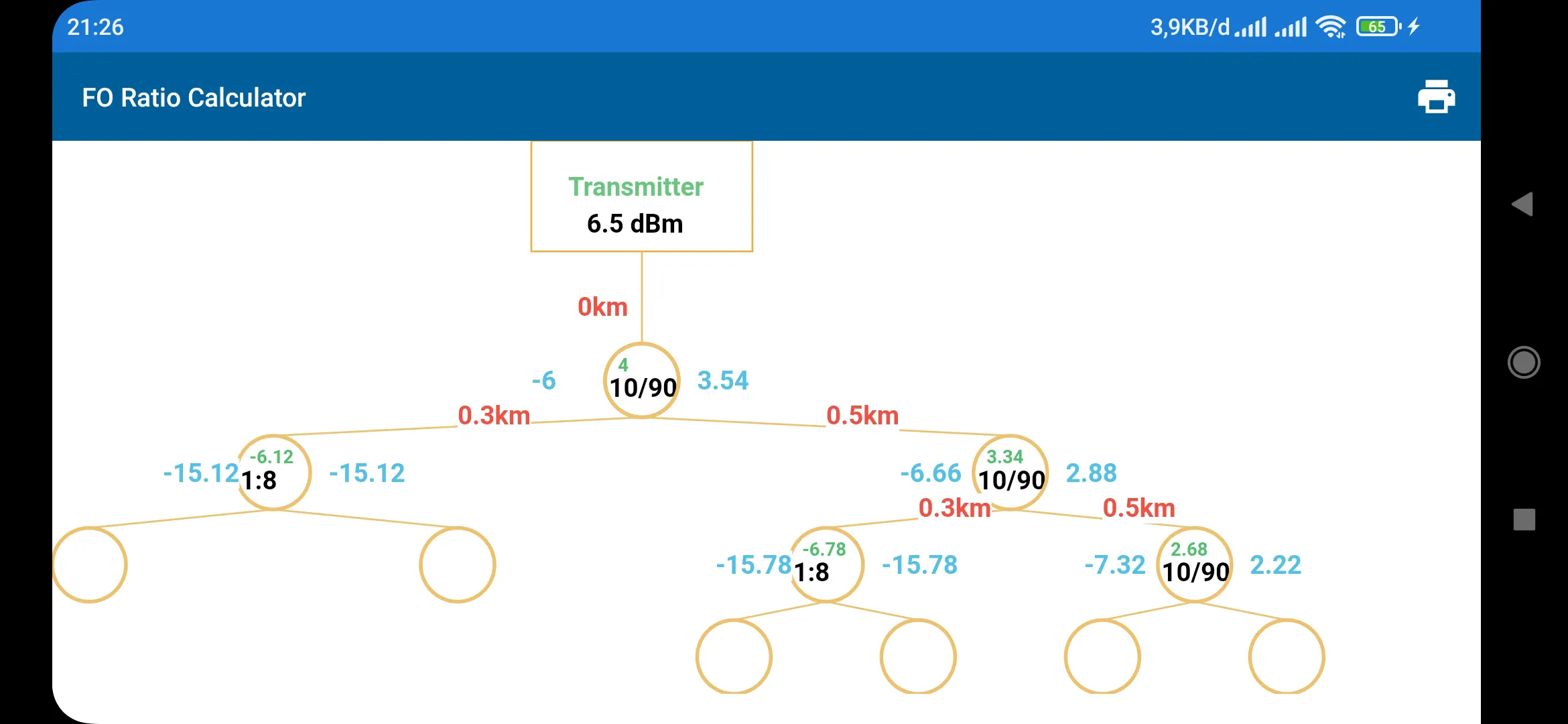 Fiber Optic Ratio Calculator | Indus Appstore | Screenshot