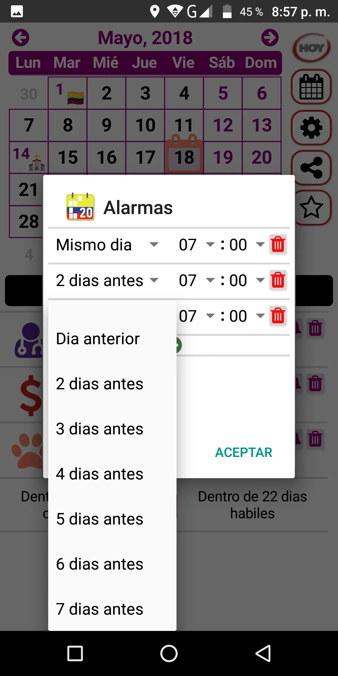 Festivos Colombia 2023, Widget | Indus Appstore | Screenshot