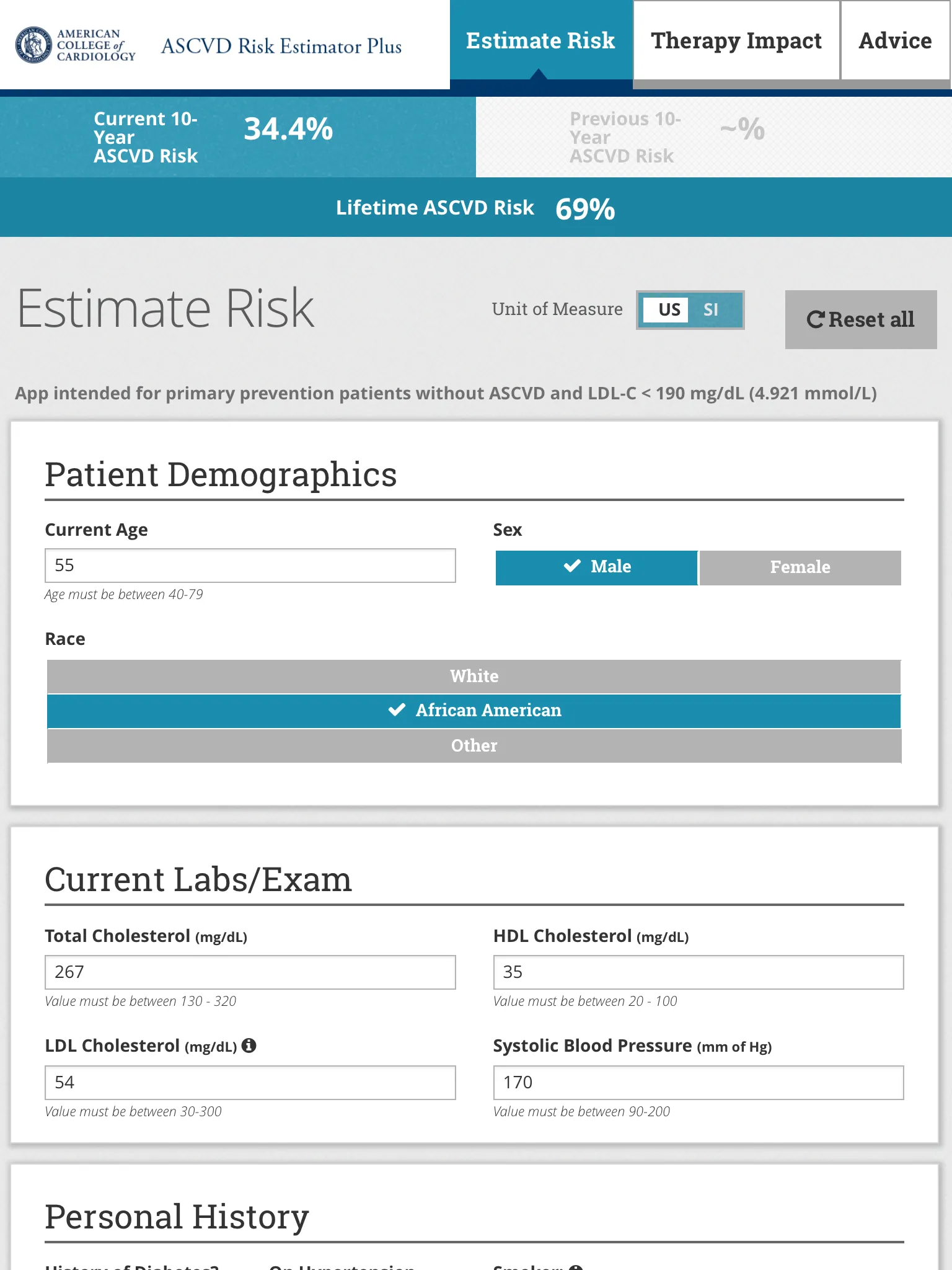 ASCVD Risk Estimator Plus | Indus Appstore | Screenshot