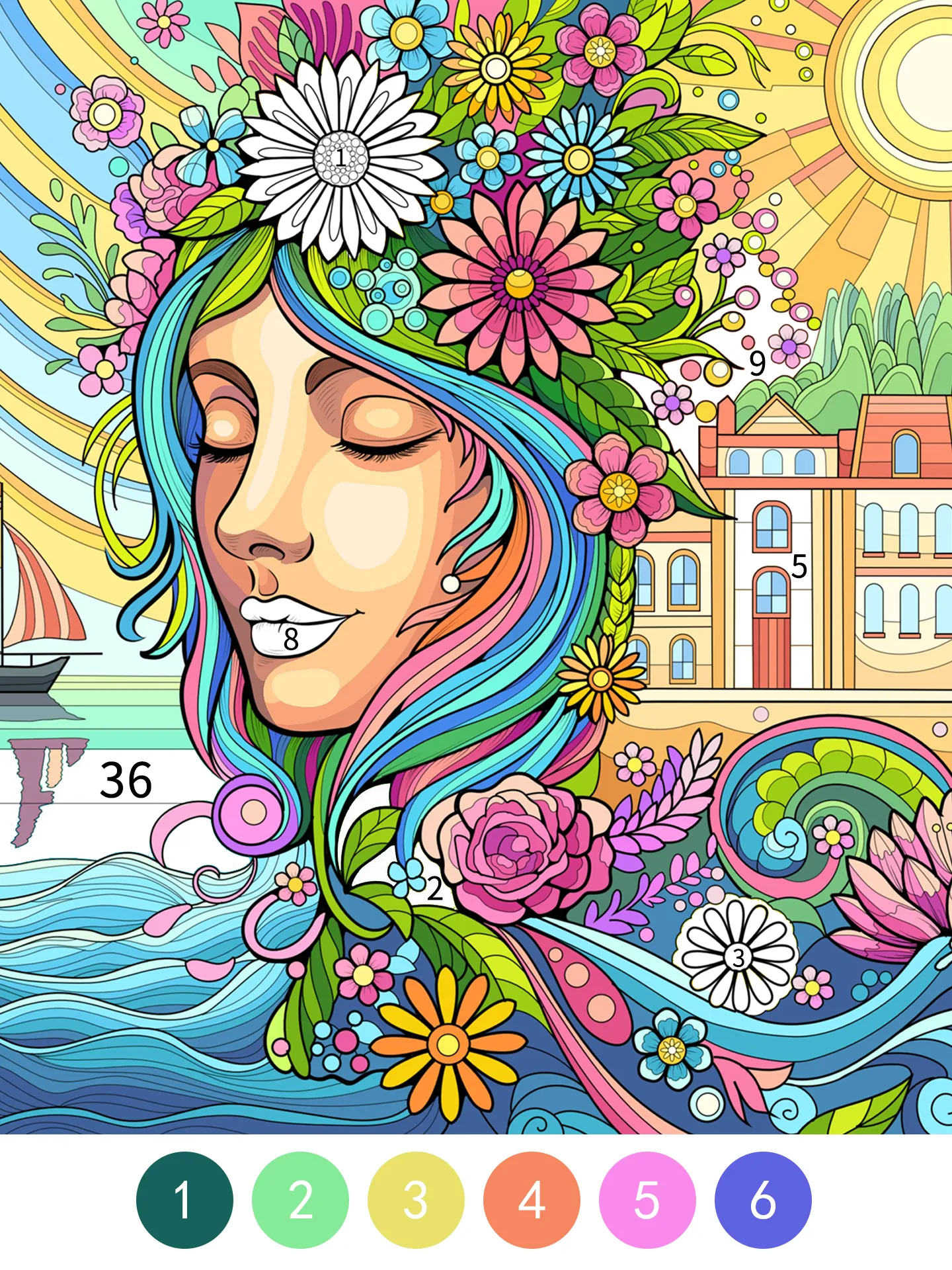 Tangle Color by Number Book | Indus Appstore | Screenshot