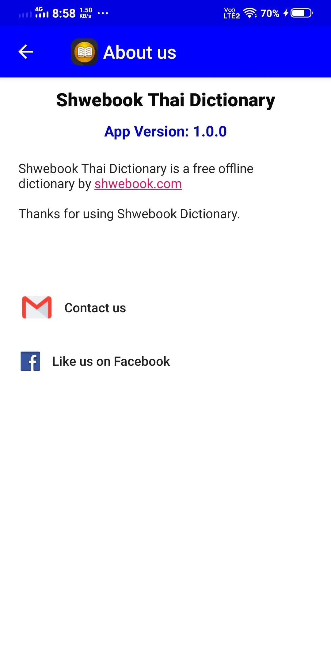 Shwebook Thai Dictionary (Unic | Indus Appstore | Screenshot