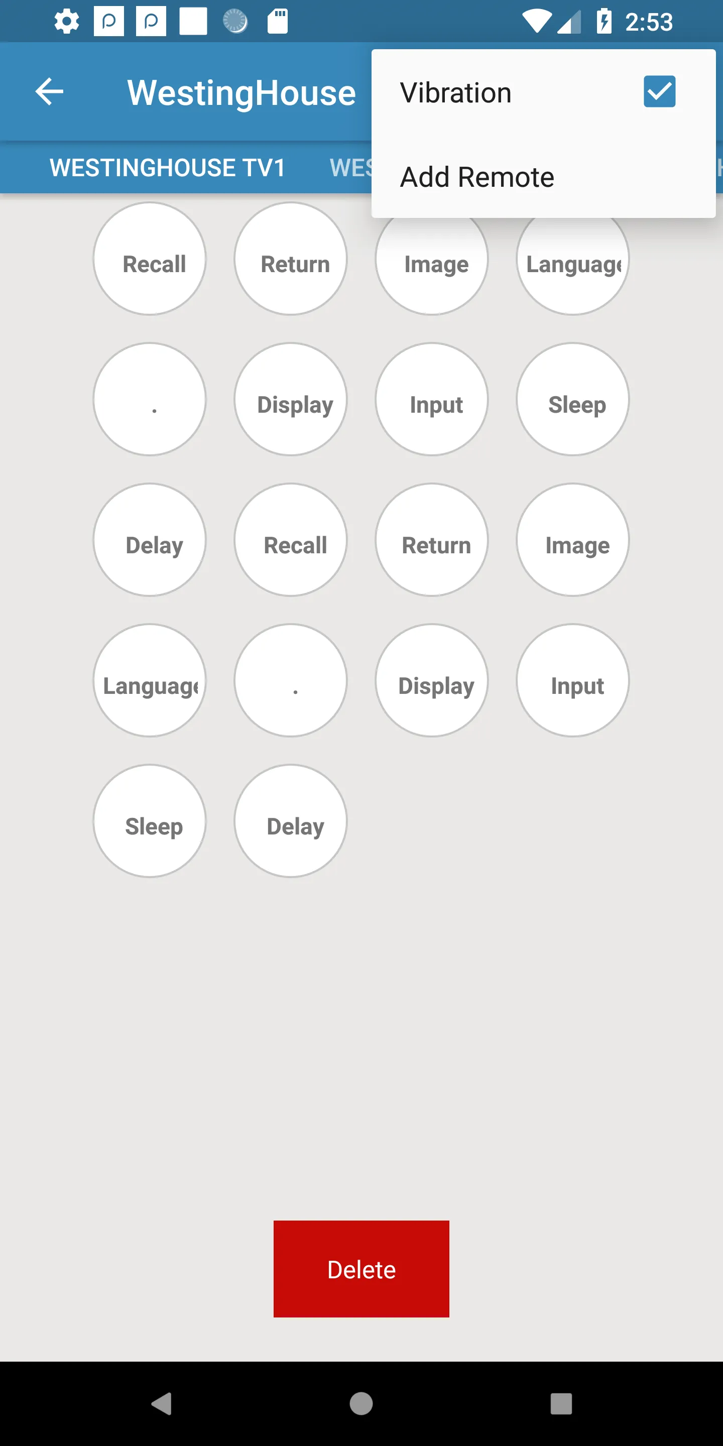 Westinghouse Universal Remote | Indus Appstore | Screenshot