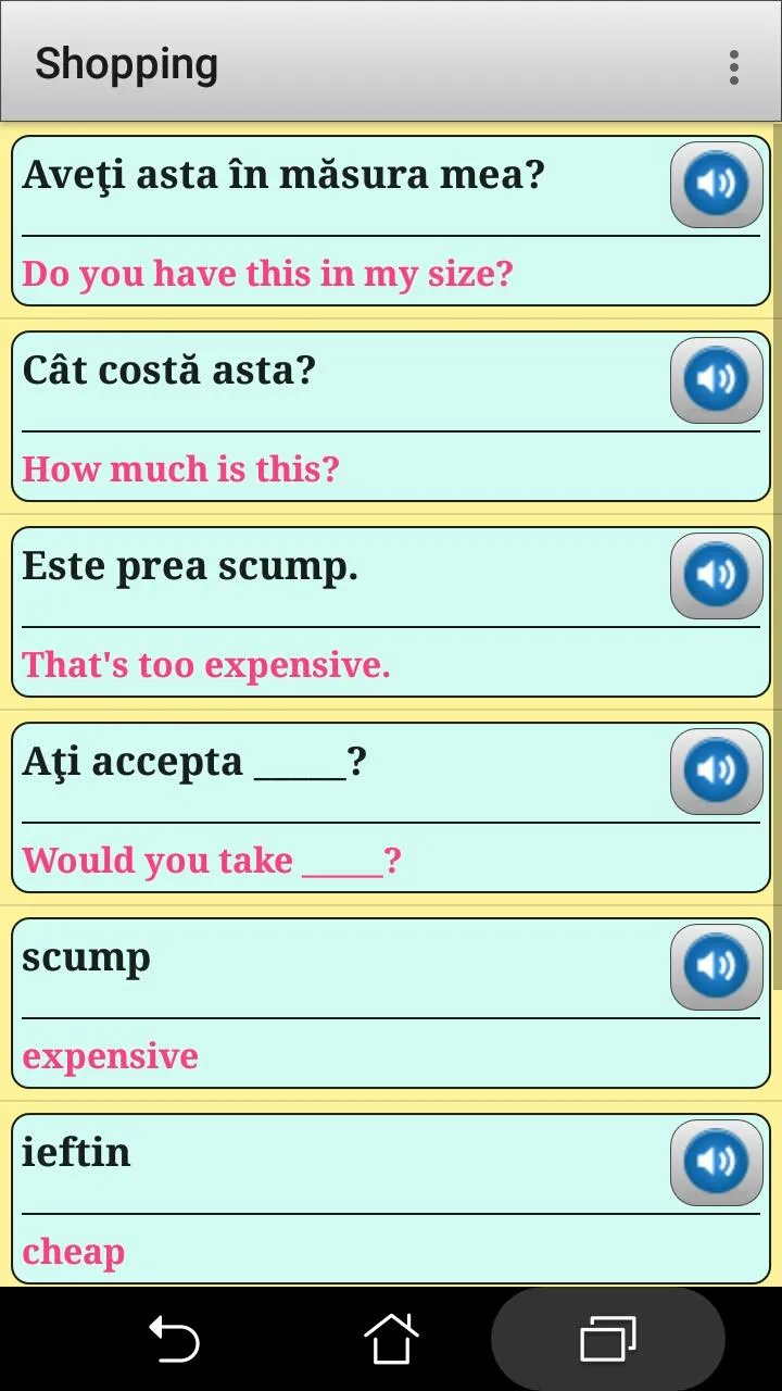 Romanian phrasebook and phrase | Indus Appstore | Screenshot