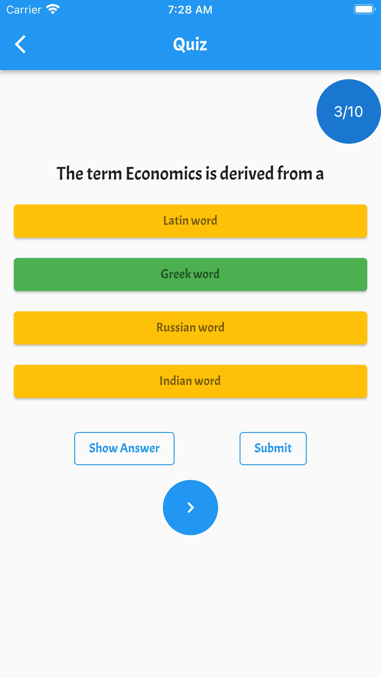 Economics Quiz | Indus Appstore | Screenshot