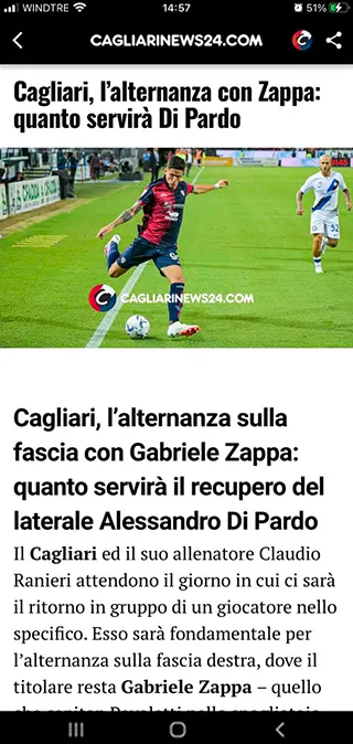 Cagliarinews24 | Indus Appstore | Screenshot