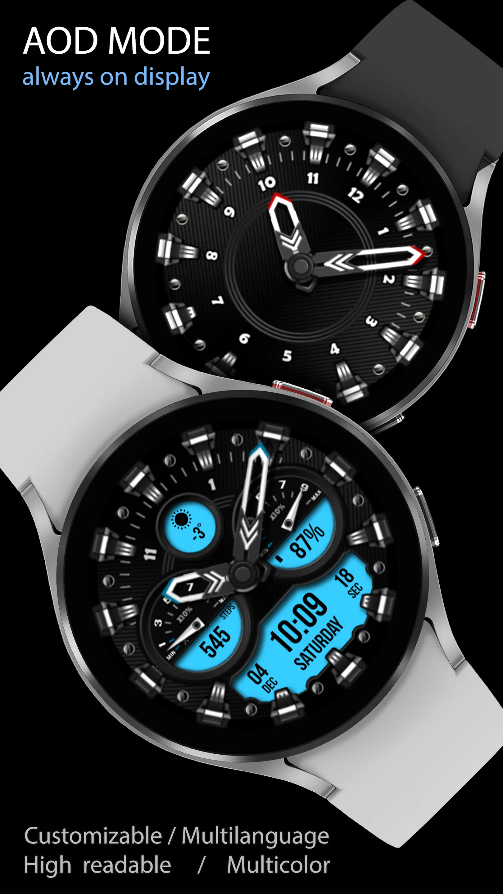 WFP 225 Modern watch face | Indus Appstore | Screenshot