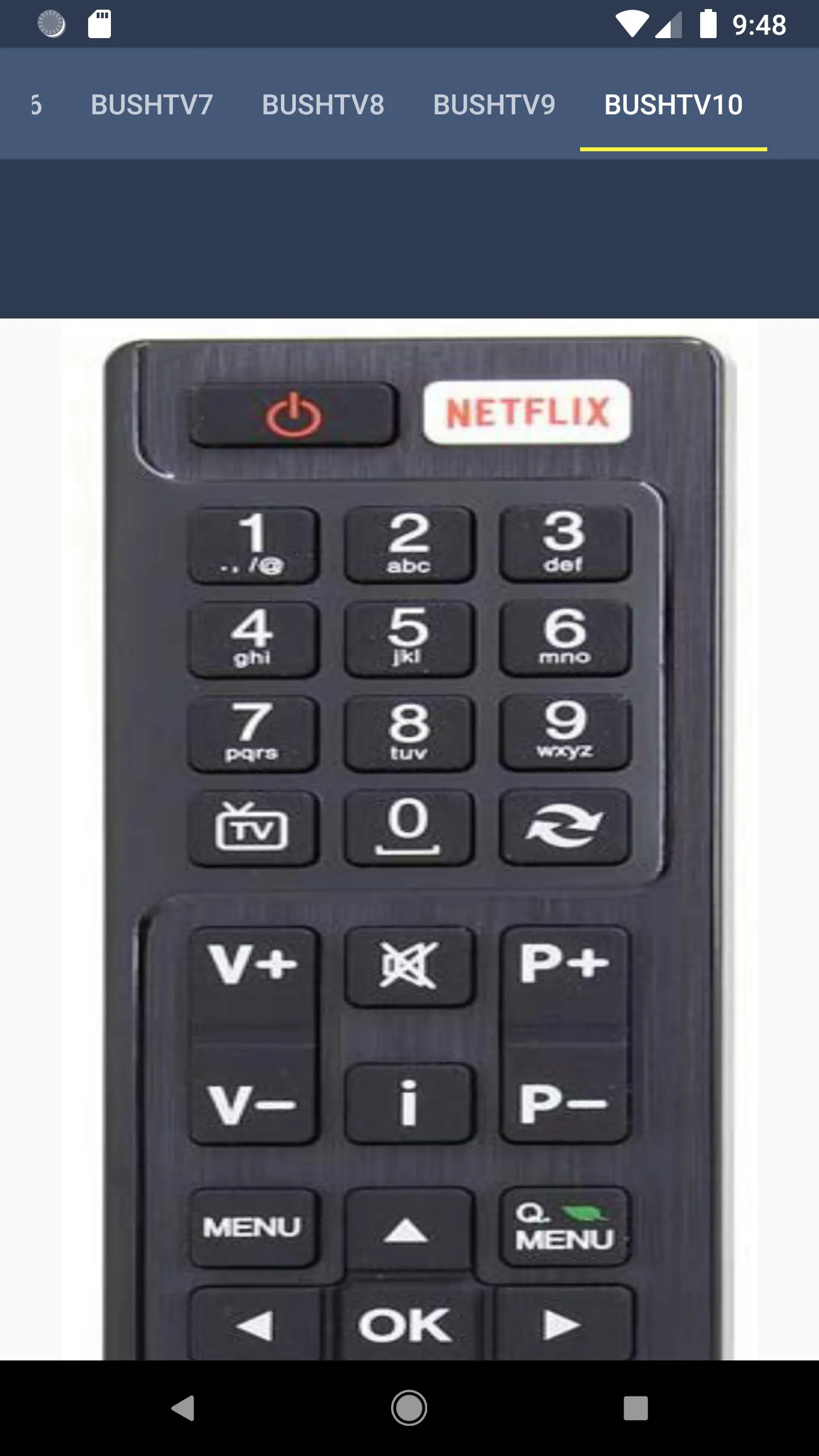 Bush TV Remote | Indus Appstore | Screenshot