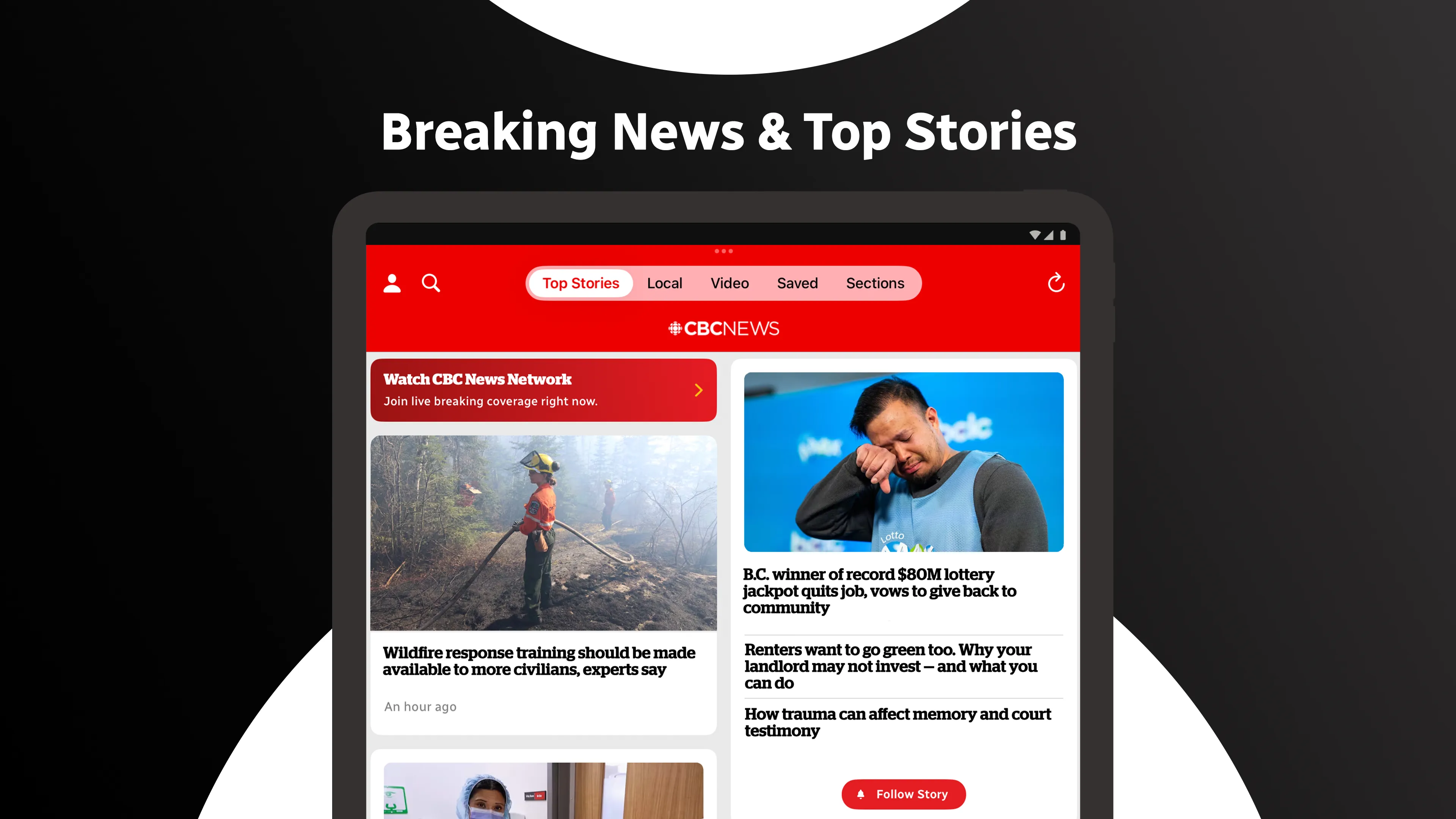 CBC News: Breaking & Local | Indus Appstore | Screenshot