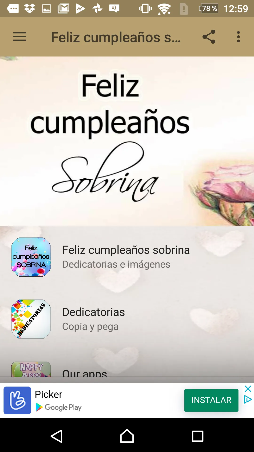 Aniversario sobrina estimada | Indus Appstore | Screenshot