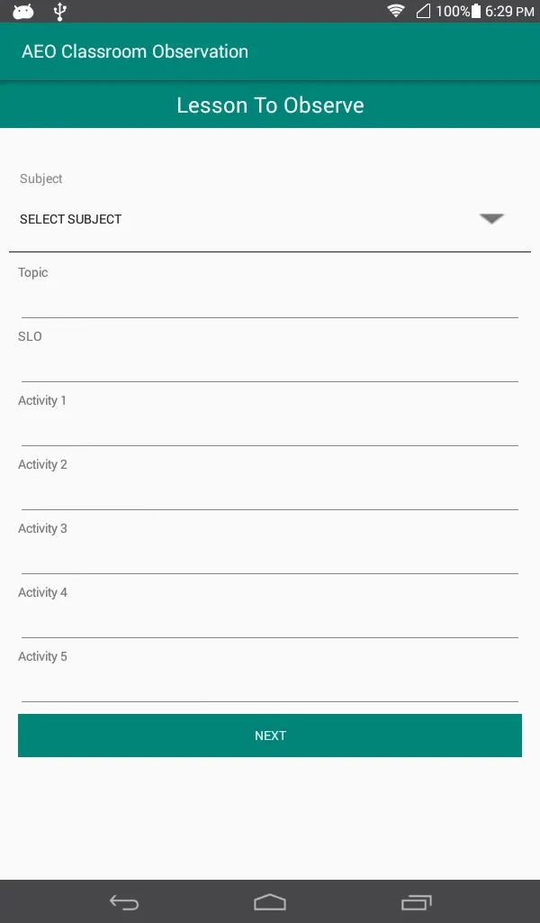 COT Classroom Observation | Indus Appstore | Screenshot