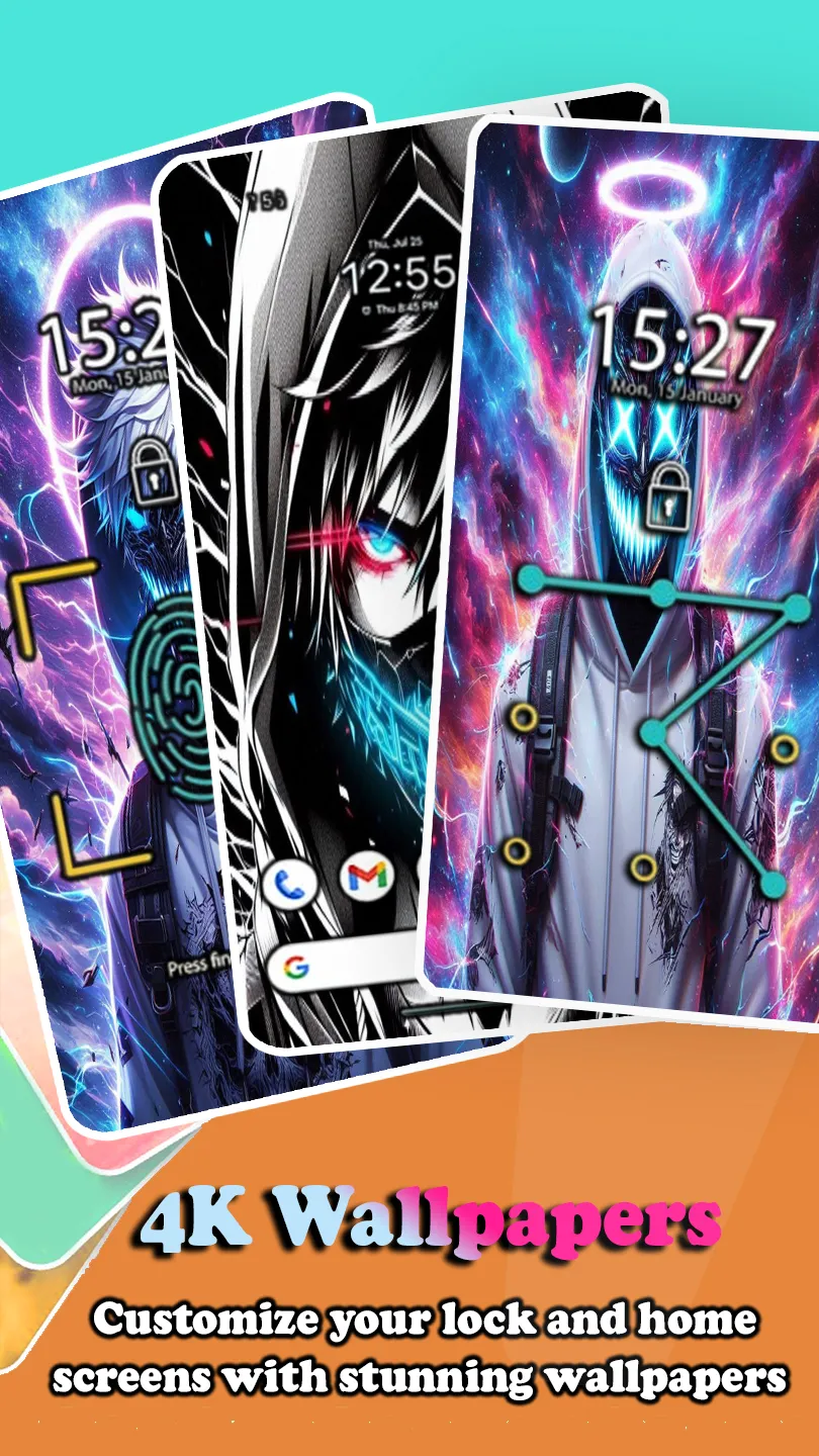Neon Anime Mask Man Keyboard | Indus Appstore | Screenshot