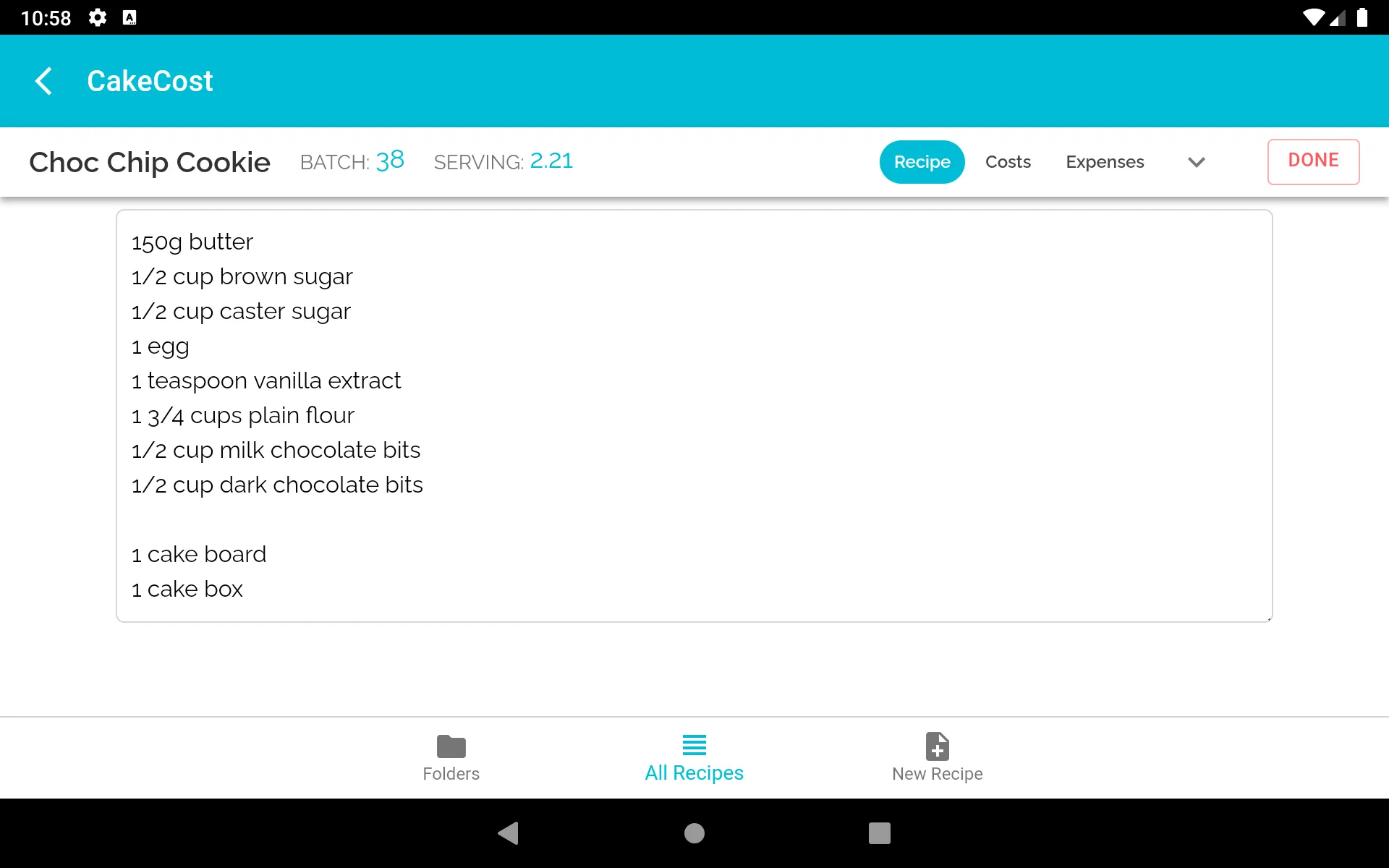 CakeCost | Indus Appstore | Screenshot