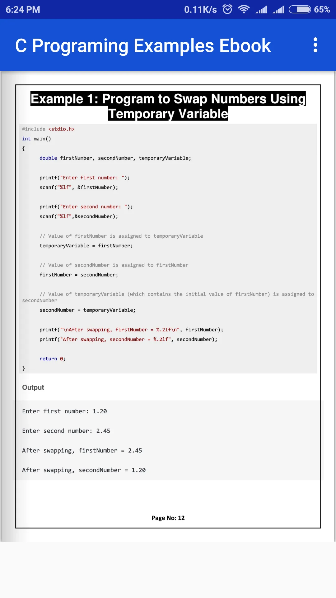 C Programming Examples Ebook | Indus Appstore | Screenshot