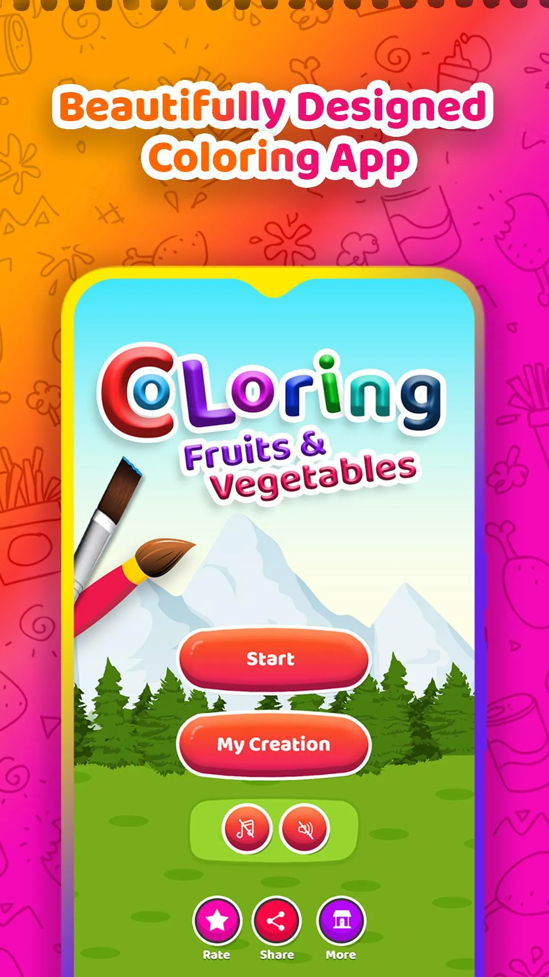 Fruits & Vegetable Coloring Bo | Indus Appstore | Screenshot