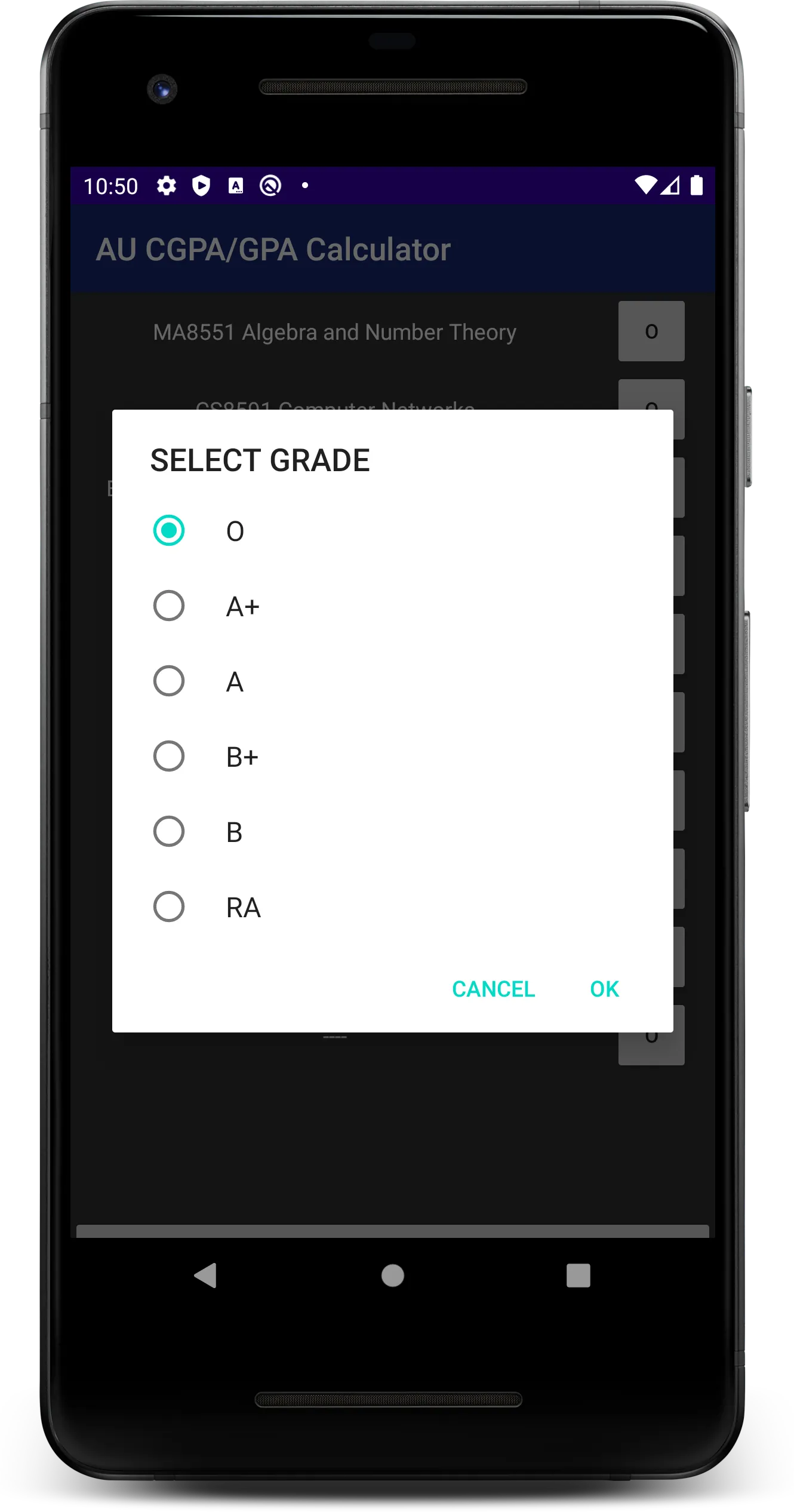 AU CGPA/GPA Calculator | Indus Appstore | Screenshot