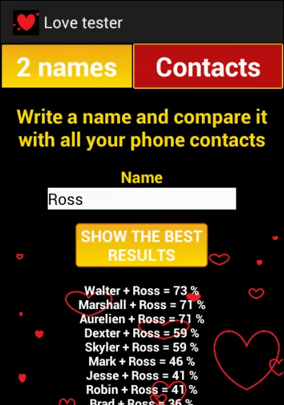 Compatibility love tester | Indus Appstore | Screenshot