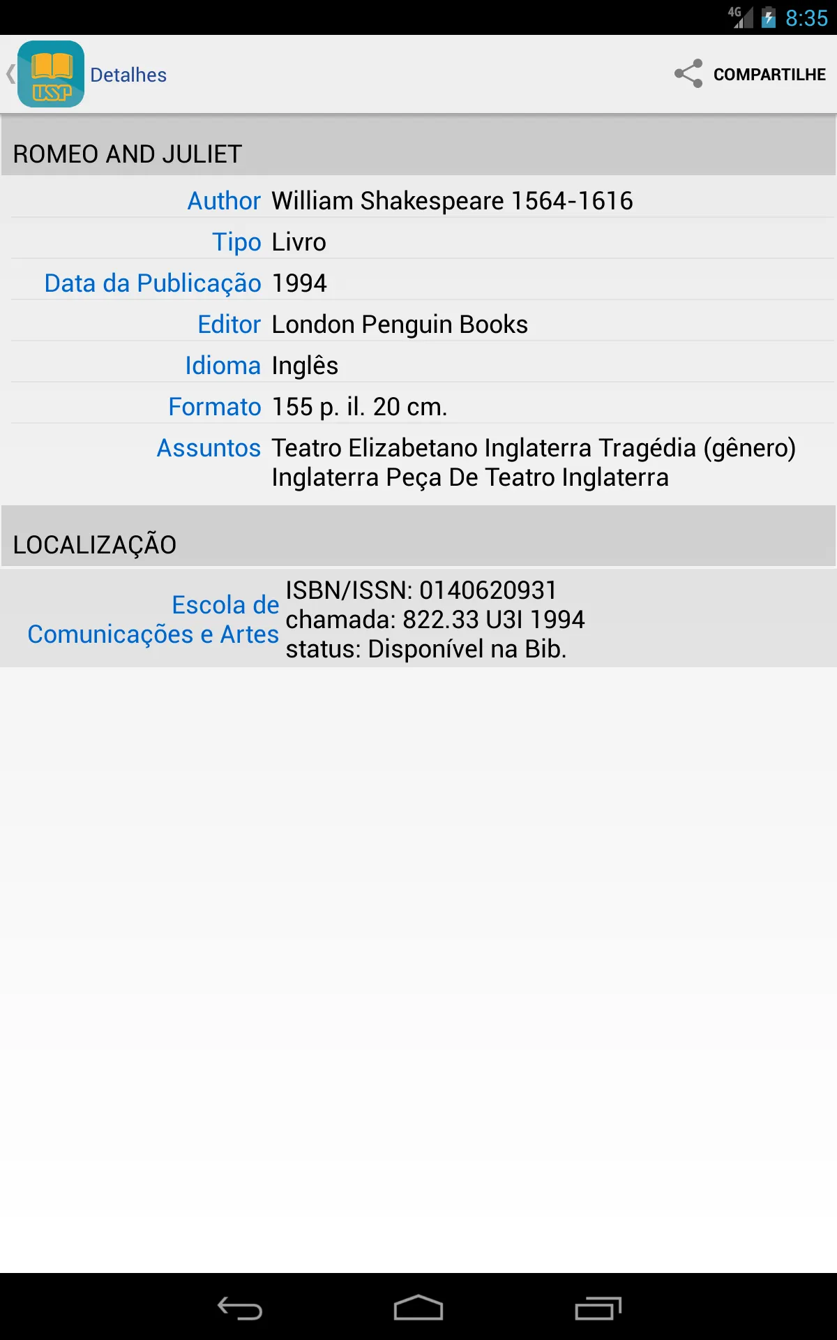 Bibliotecas USP | Indus Appstore | Screenshot