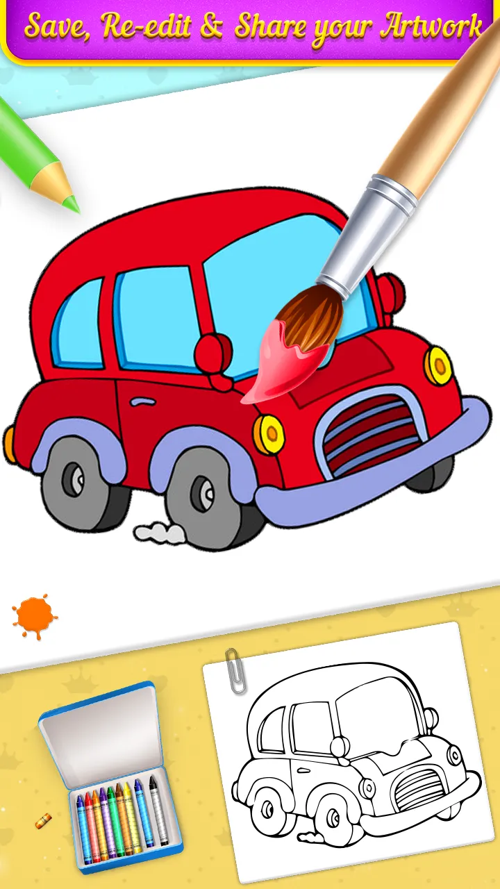 Vehicle Coloring Book Game | Indus Appstore | Screenshot