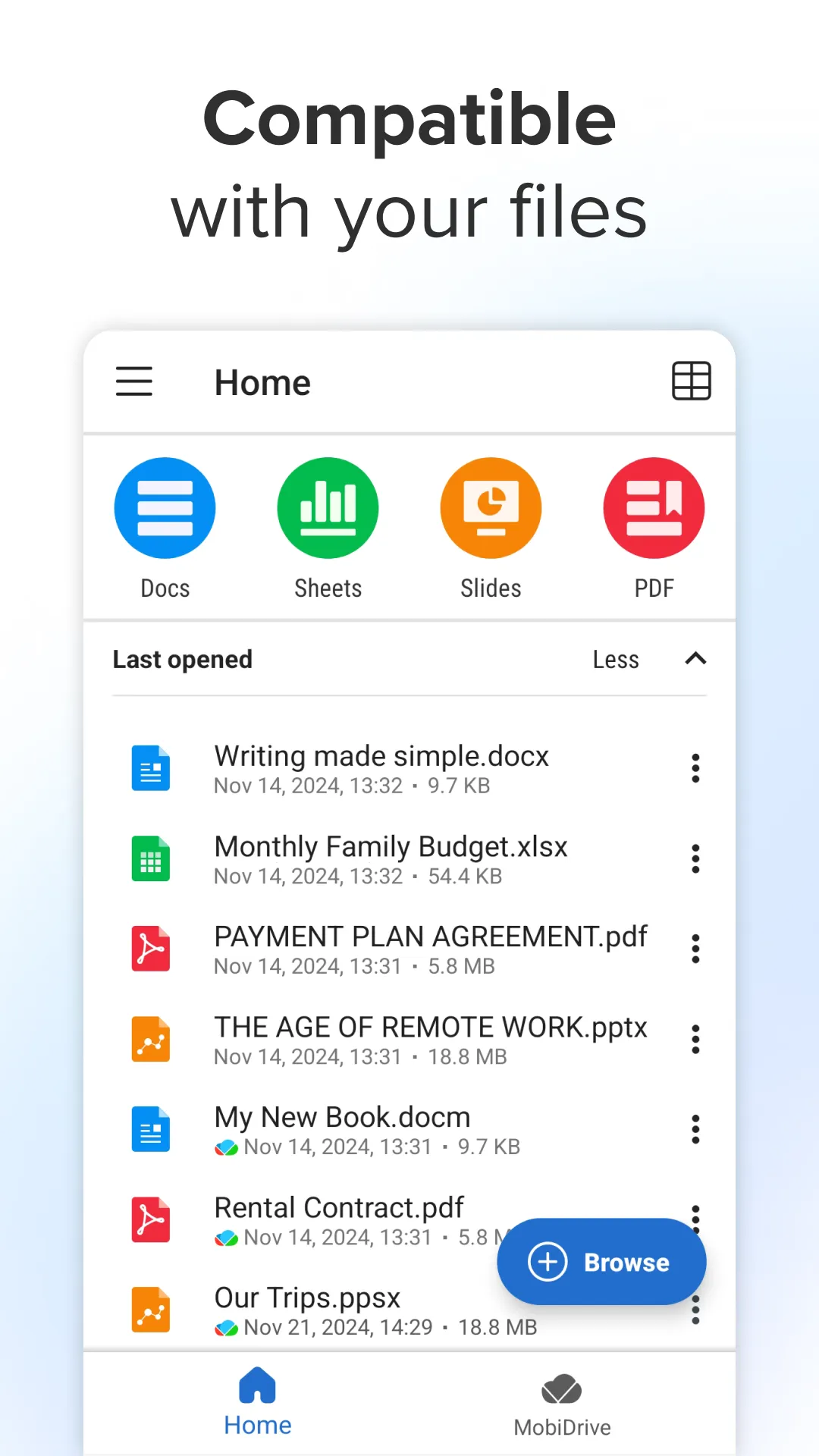 MobiOffice: Word, Sheets, PDF | Indus Appstore | Screenshot