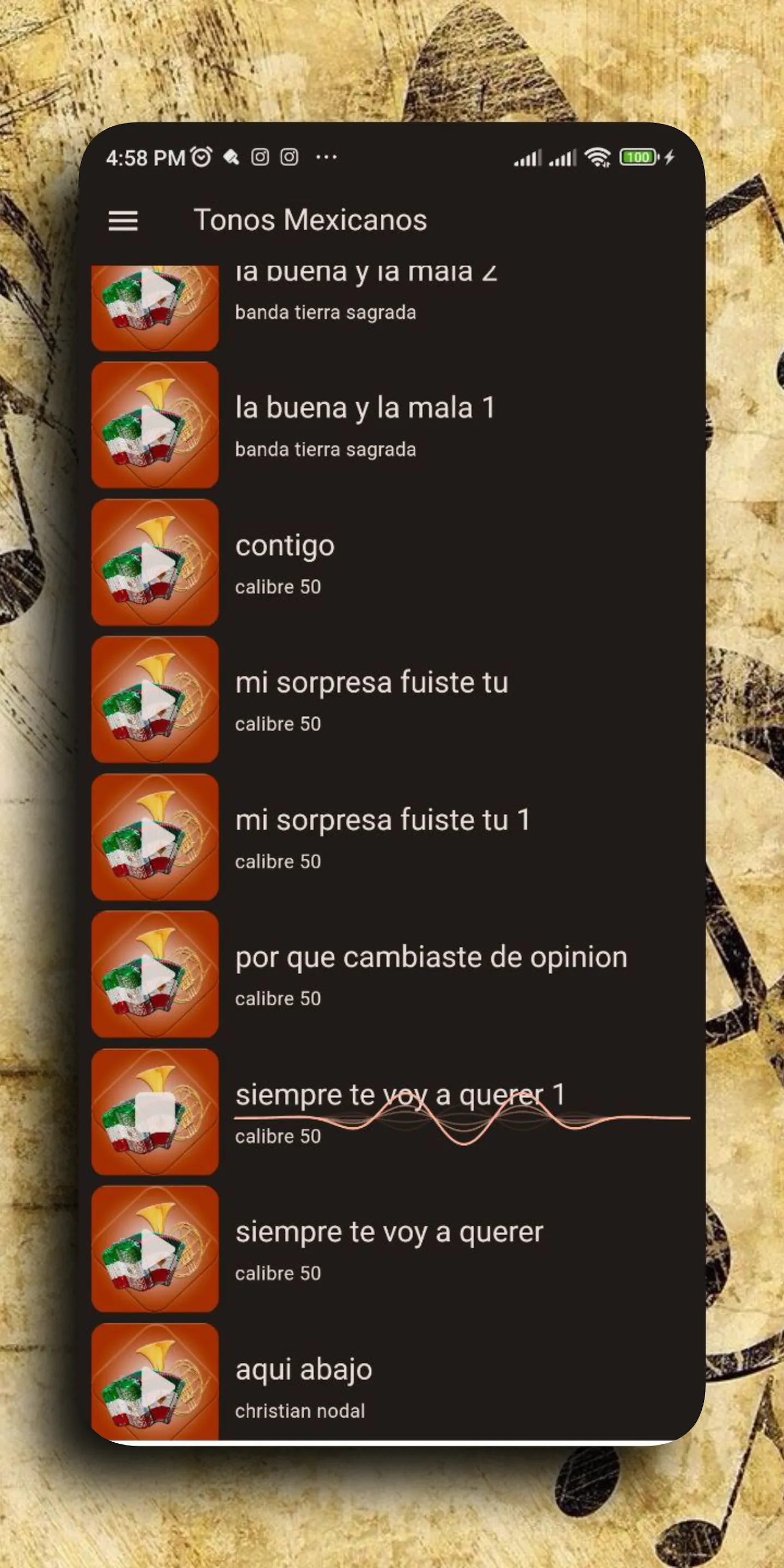 Mexican Ringtones Corrido | Indus Appstore | Screenshot