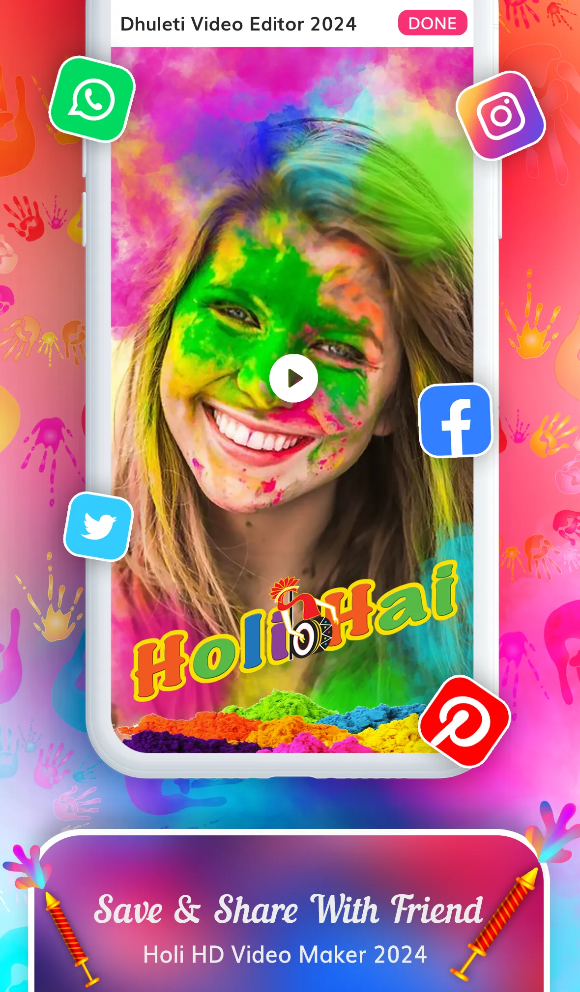 Happy Holi Video Maker Music | Indus Appstore | Screenshot