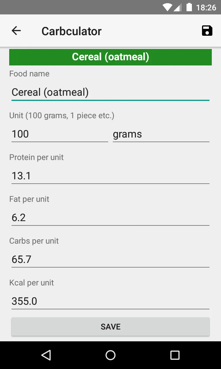 Carbculator | Indus Appstore | Screenshot