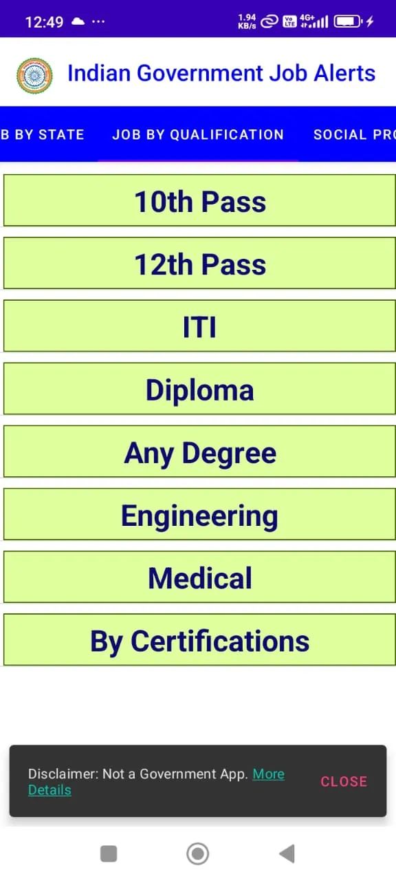 Indian Government Job Alerts | Indus Appstore | Screenshot