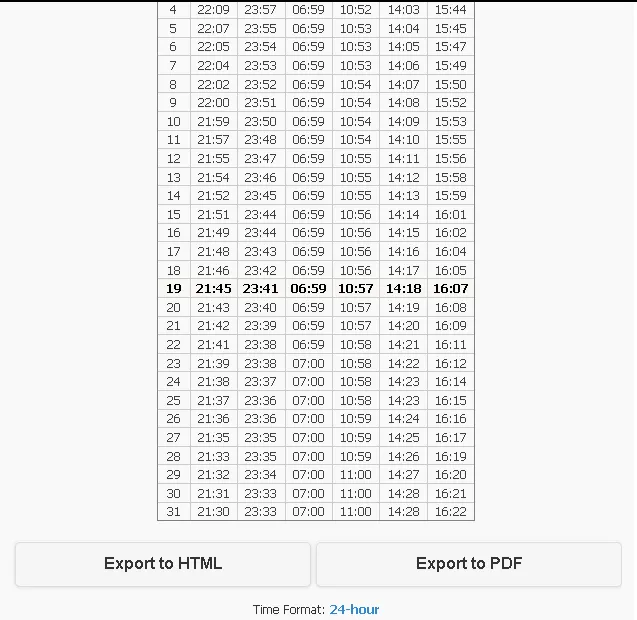 Monthly Prayer Timetable | Indus Appstore | Screenshot