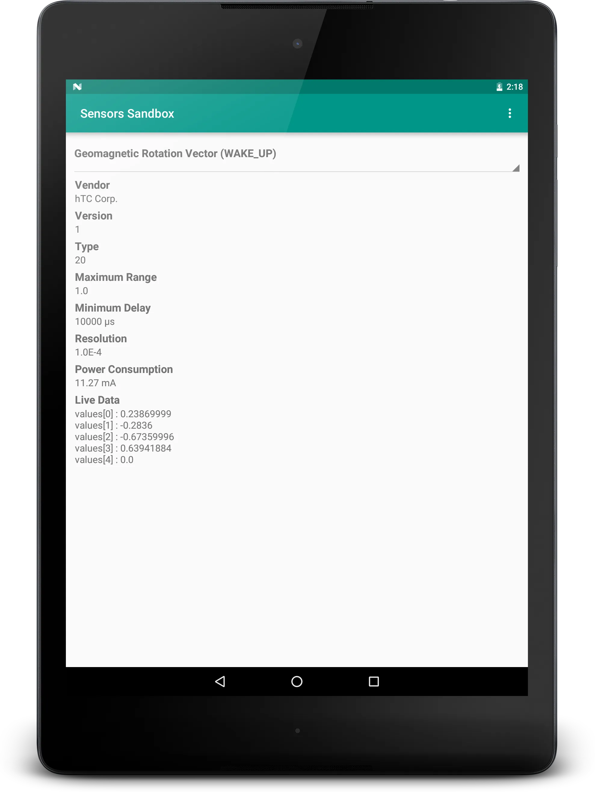 Sensors Sandbox | Indus Appstore | Screenshot