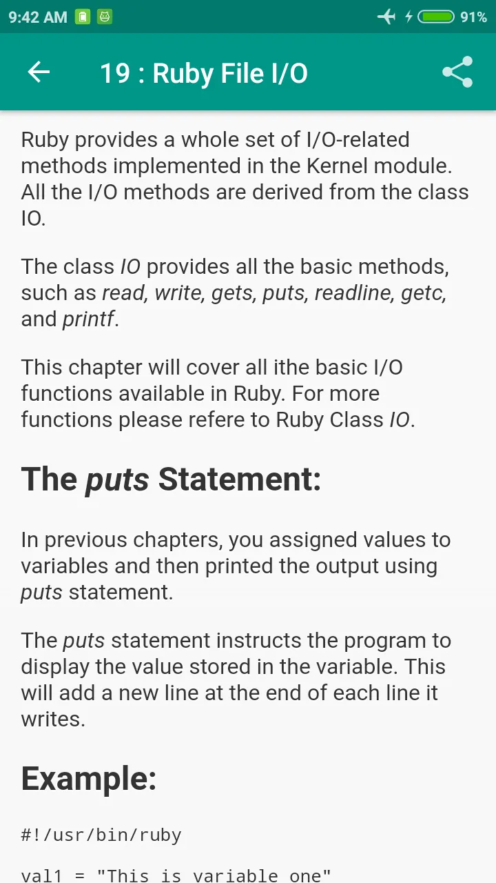 Ruby Tutorial | Indus Appstore | Screenshot