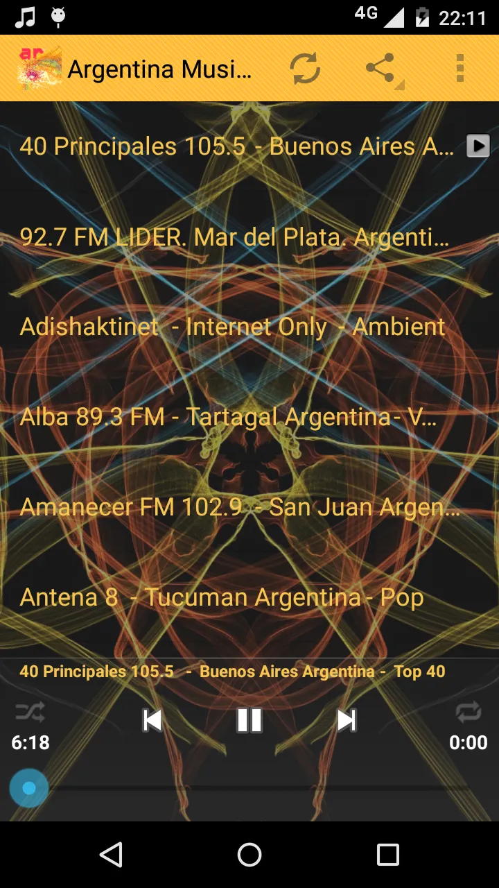 Argentina Radio Music Online | Indus Appstore | Screenshot