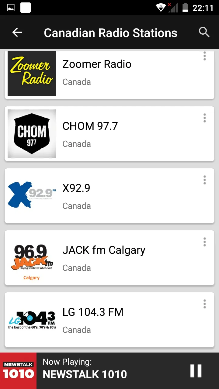 Canadian Radio Stations FM/AM | Indus Appstore | Screenshot