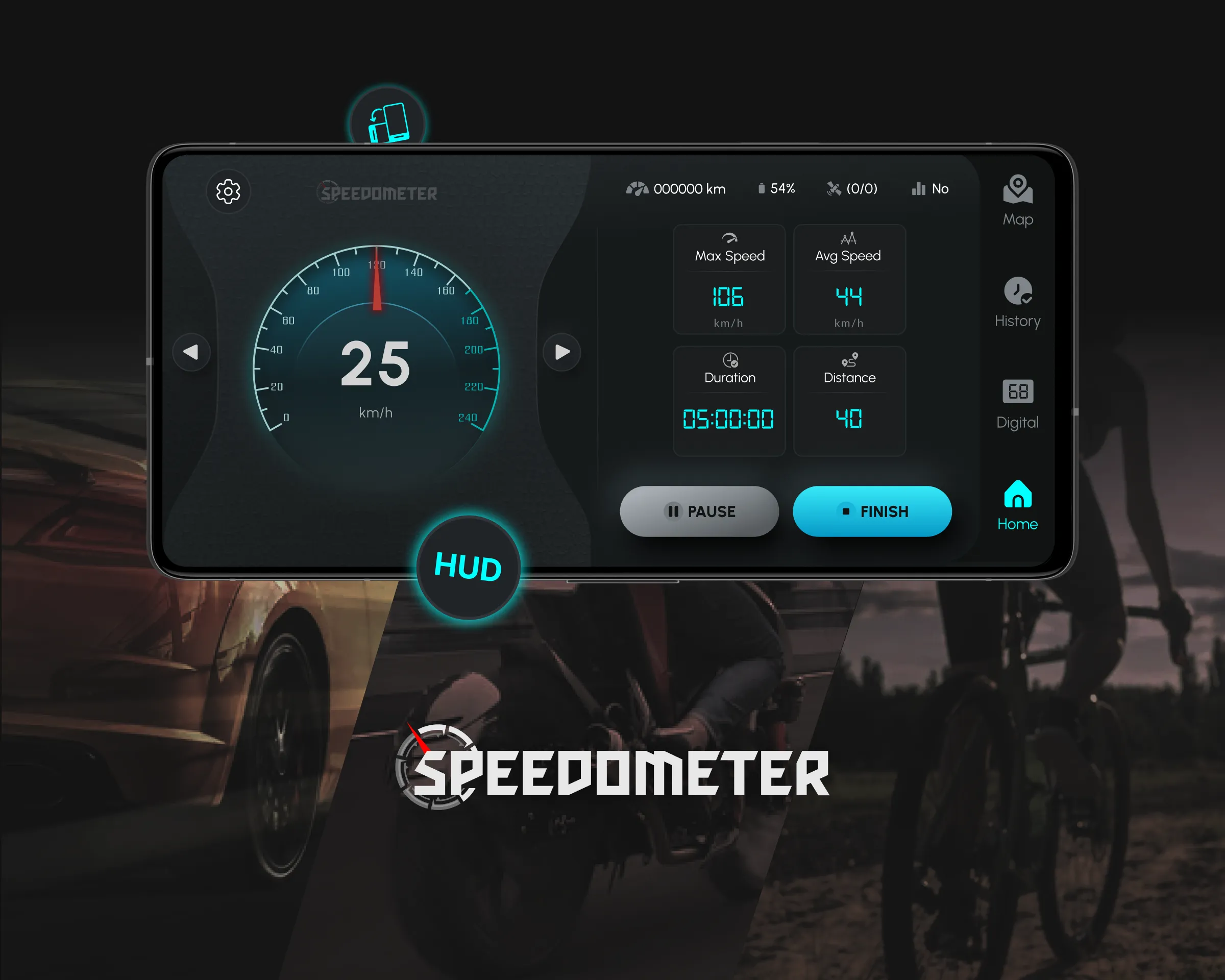 GPS Speedometer: Hud Speed | Indus Appstore | Screenshot