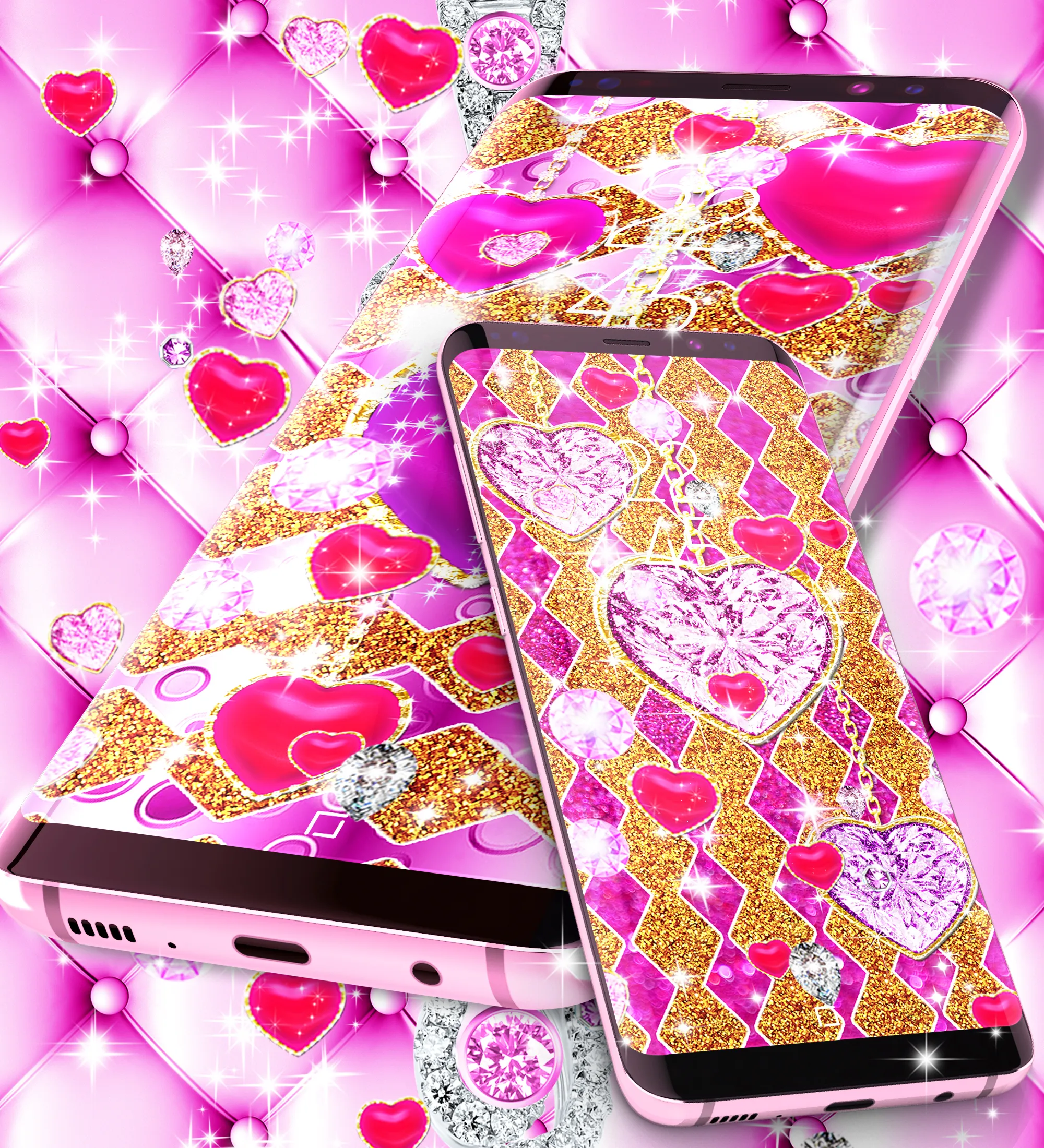 Golden diamond heart wallpaper | Indus Appstore | Screenshot