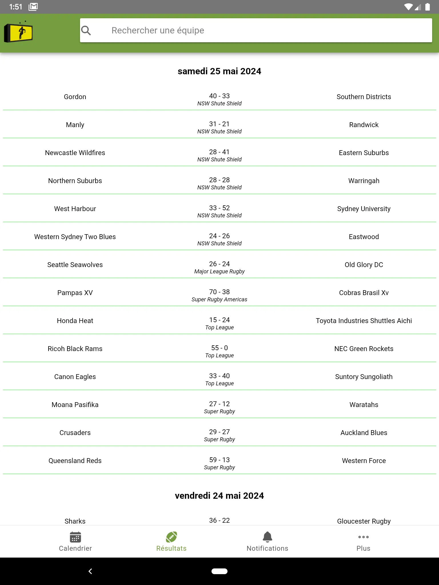 RugbyToWatch - programme rugby | Indus Appstore | Screenshot