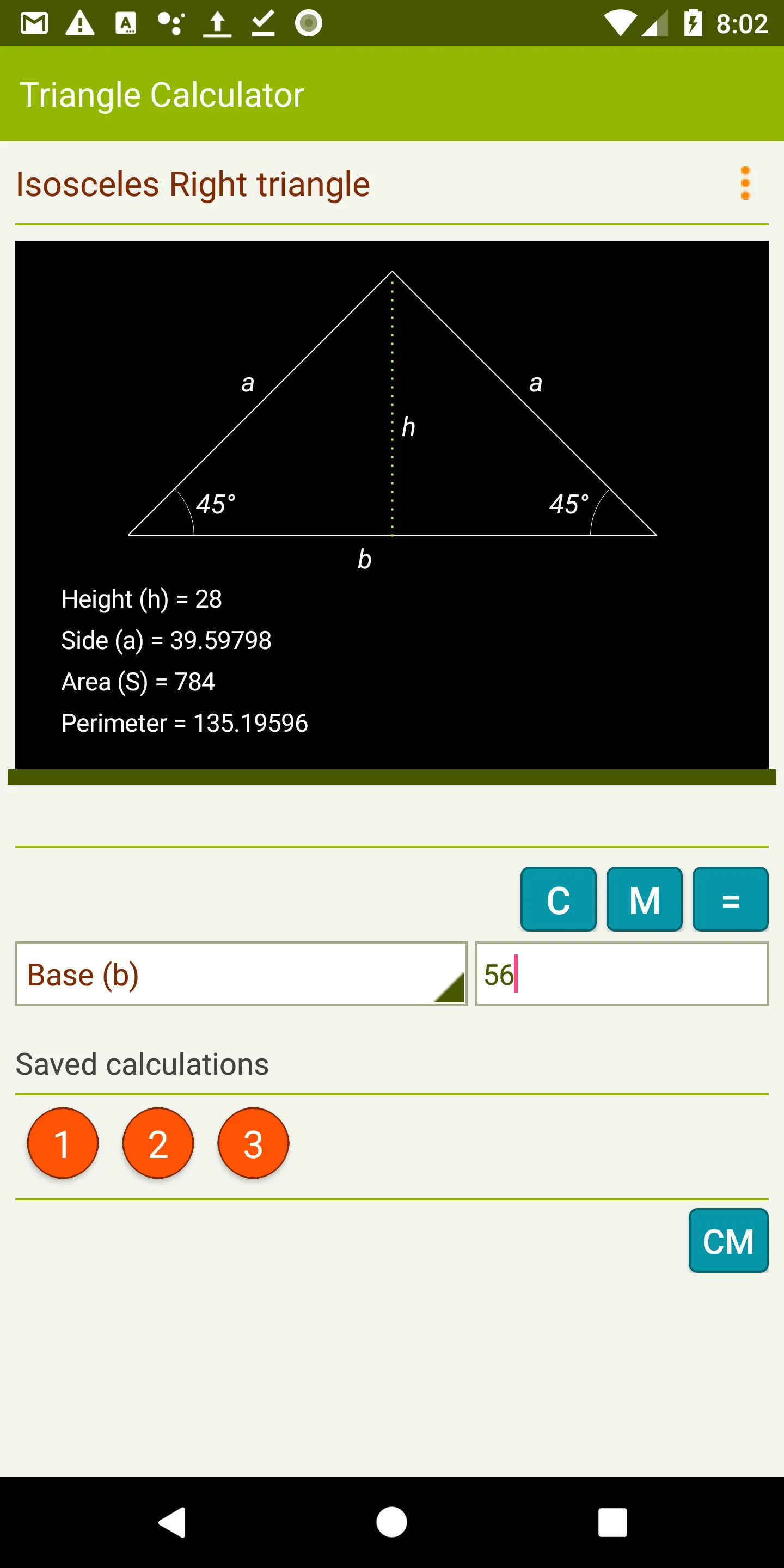 Triangle Calculator - Pro | Indus Appstore | Screenshot