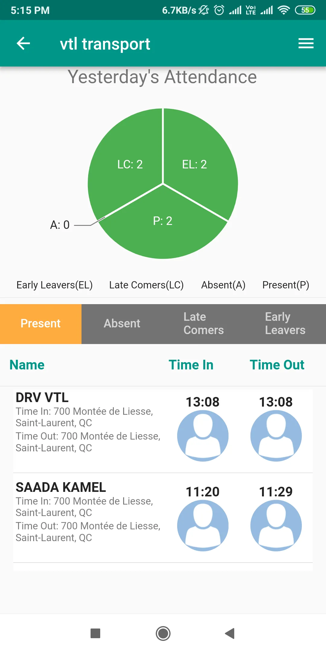 VTLTransport Attendance | Indus Appstore | Screenshot