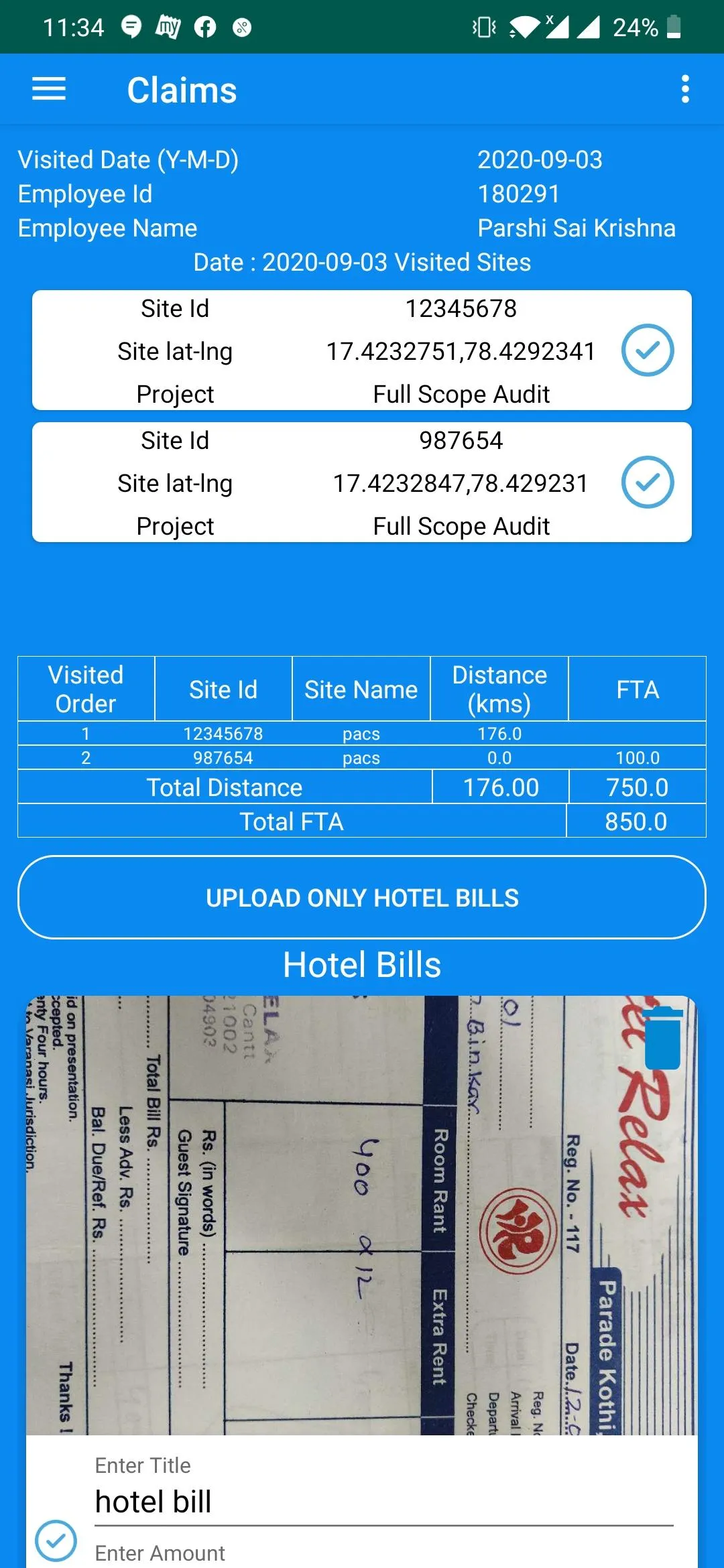 PACS Field Travel Allowance | Indus Appstore | Screenshot