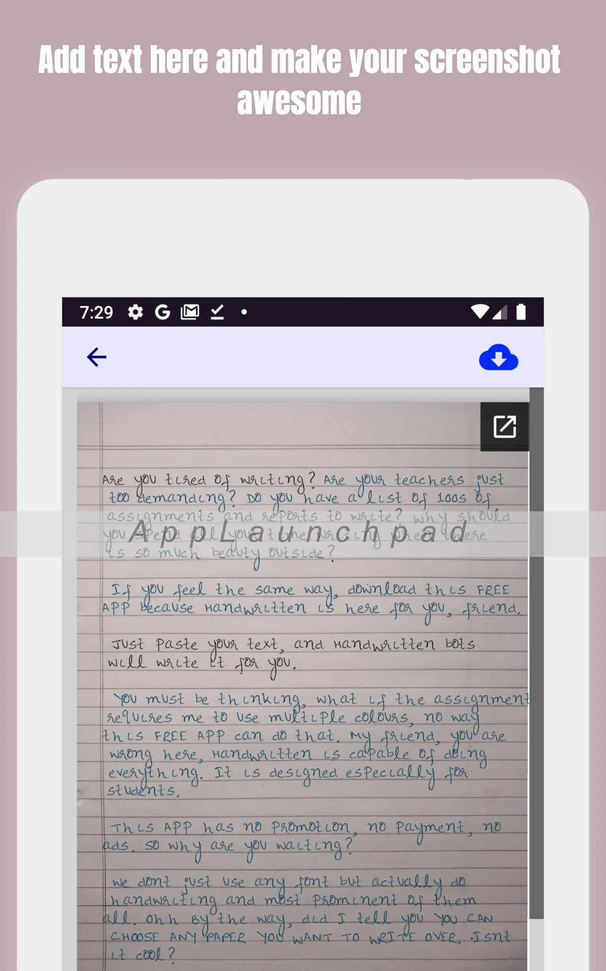 HandWritten | Text to handwrit | Indus Appstore | Screenshot