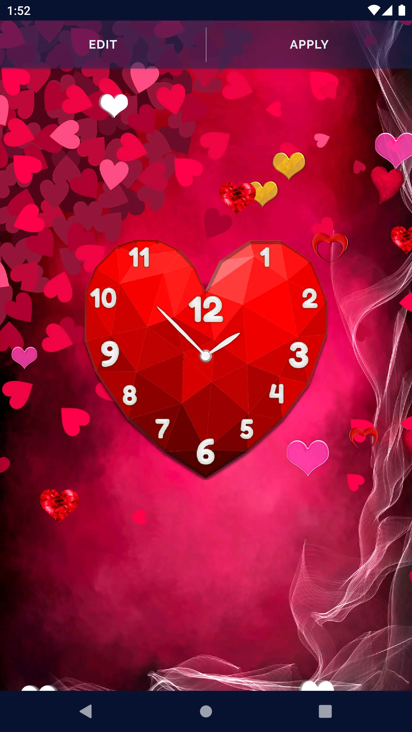 Love Hearts Clock Wallpaper | Indus Appstore | Screenshot