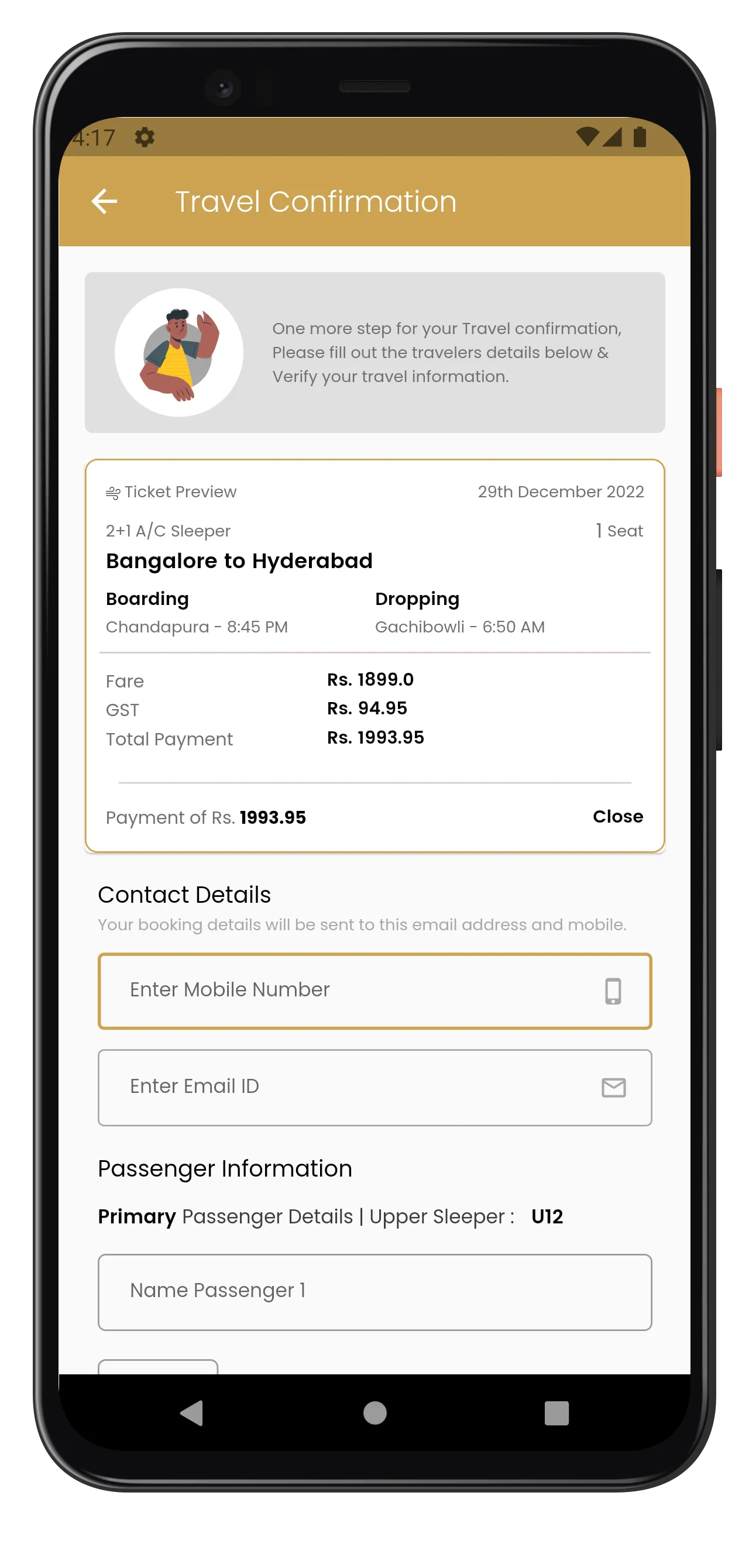 Vikram Travels - Bus Tickets | Indus Appstore | Screenshot