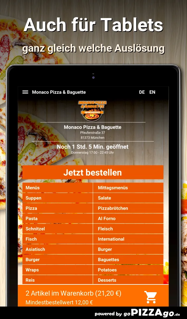 Monaco Pizza - Baguette Münche | Indus Appstore | Screenshot