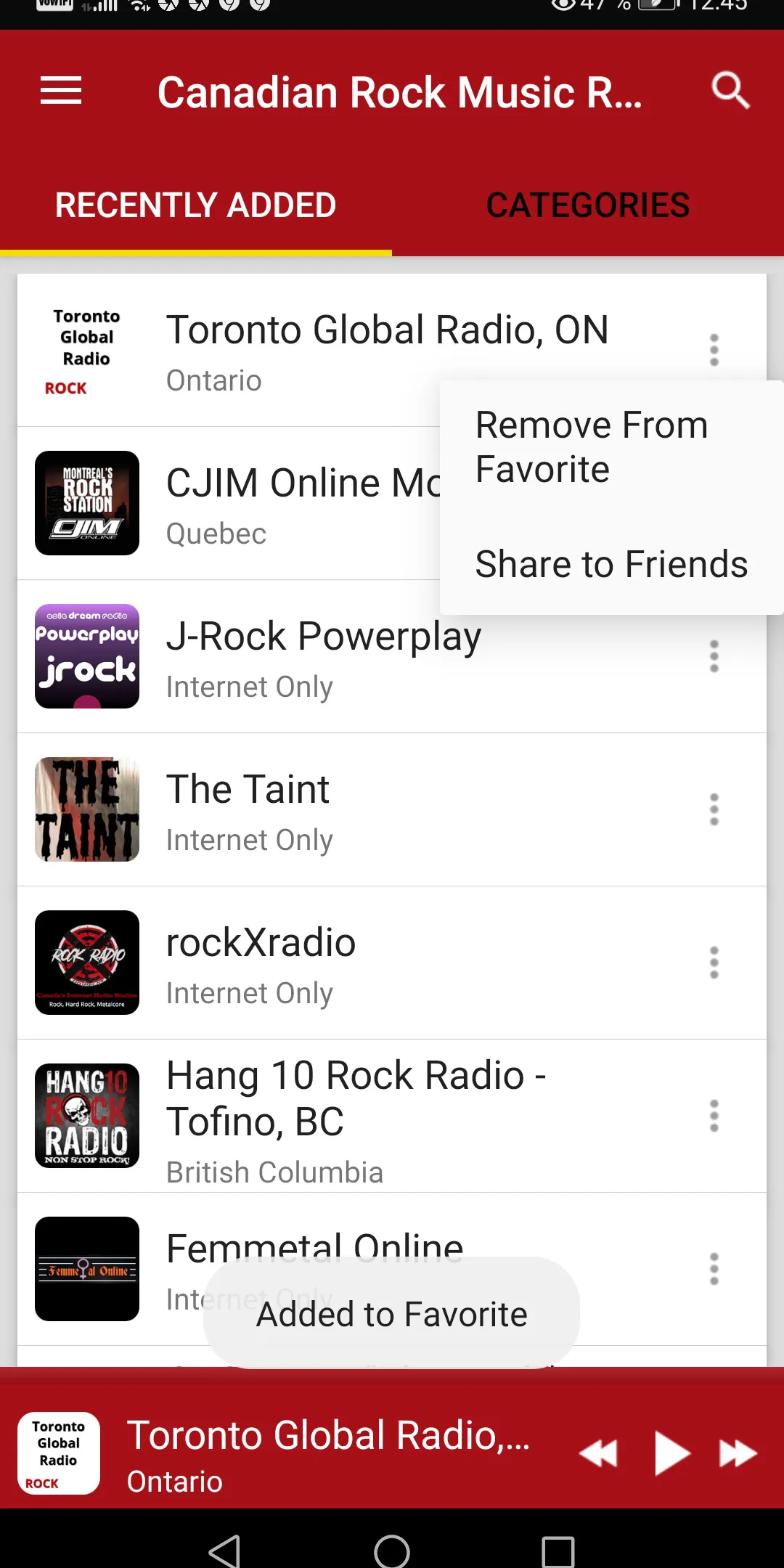 Canadian Rock Radio Stations | Indus Appstore | Screenshot